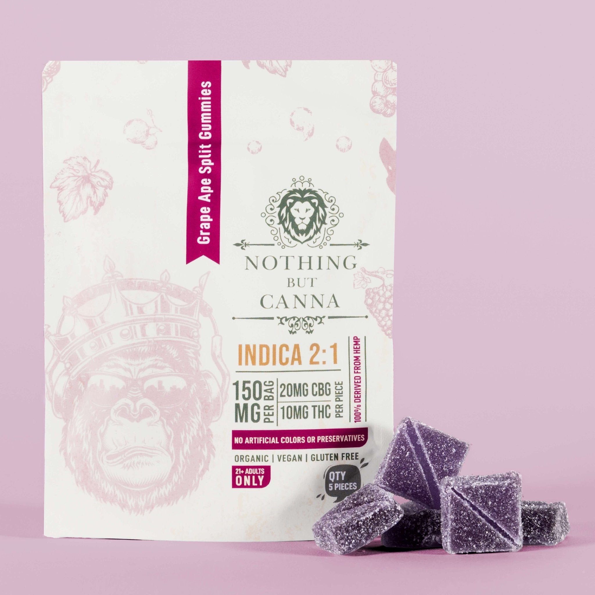 10mg Delta 9 THC+20mg CBG Gummies - Grape Ape - Indica- 2:1