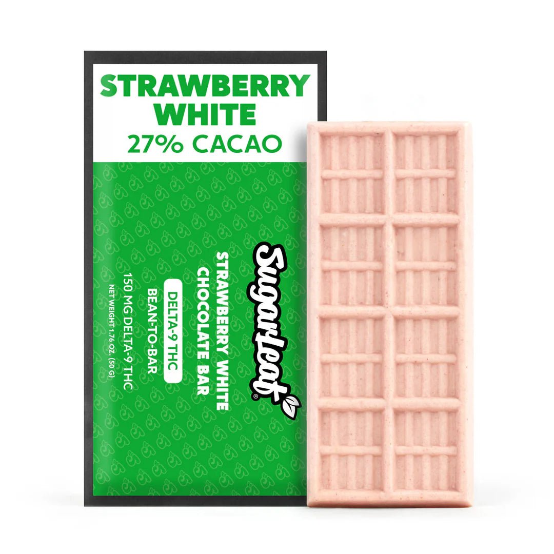 150 MG Delta-9 THC Chocolate Bar | Strawberry White Chocolate