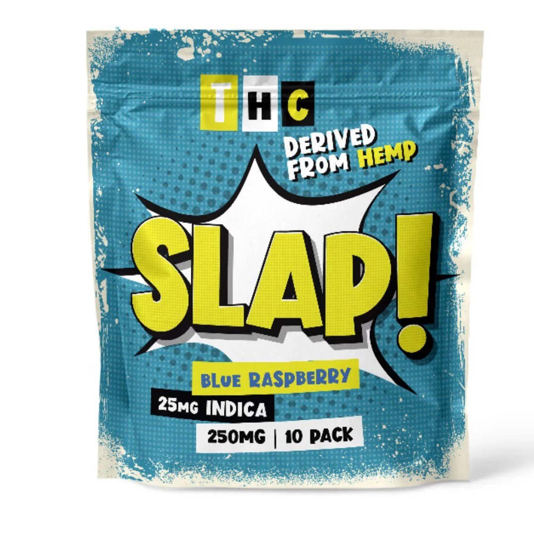 25MG THC | 250MG | Blue Raspberry| Indica | Slap | 10 Pack