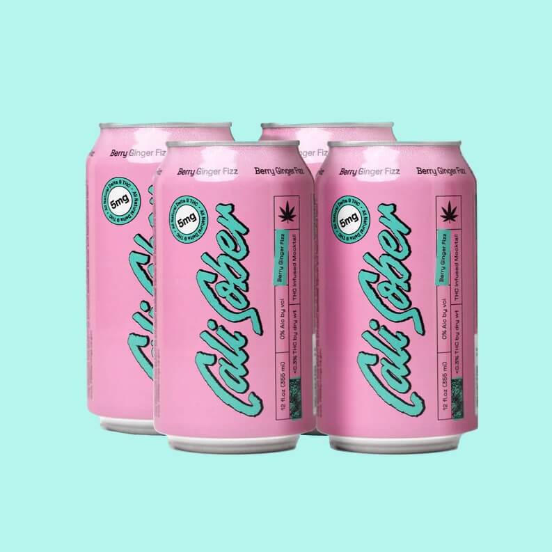 Cali Sober - Berry Ginger Fizz Mocktail - 5mg Delta 9 THC (4-Pack)