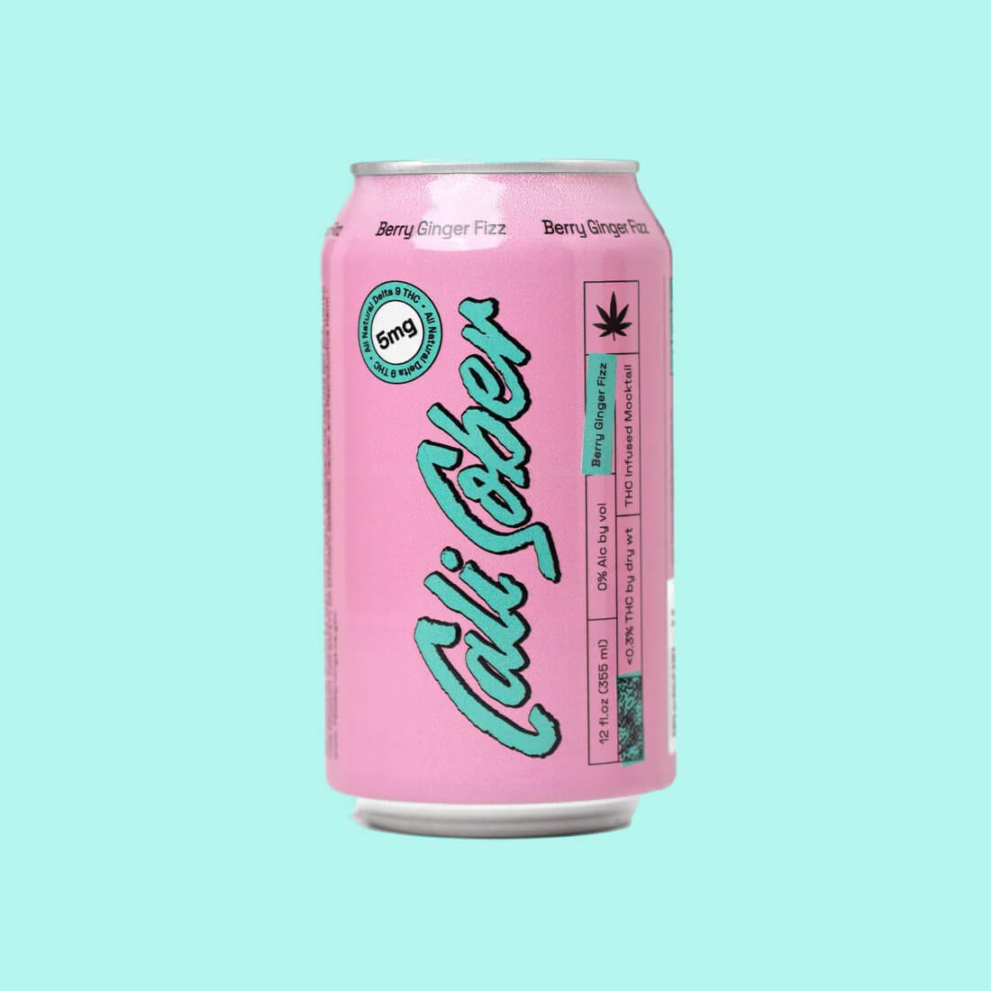 Cali Sober - Berry Ginger Fizz Mocktail - 5mg Delta 9 THC (4-Pack)