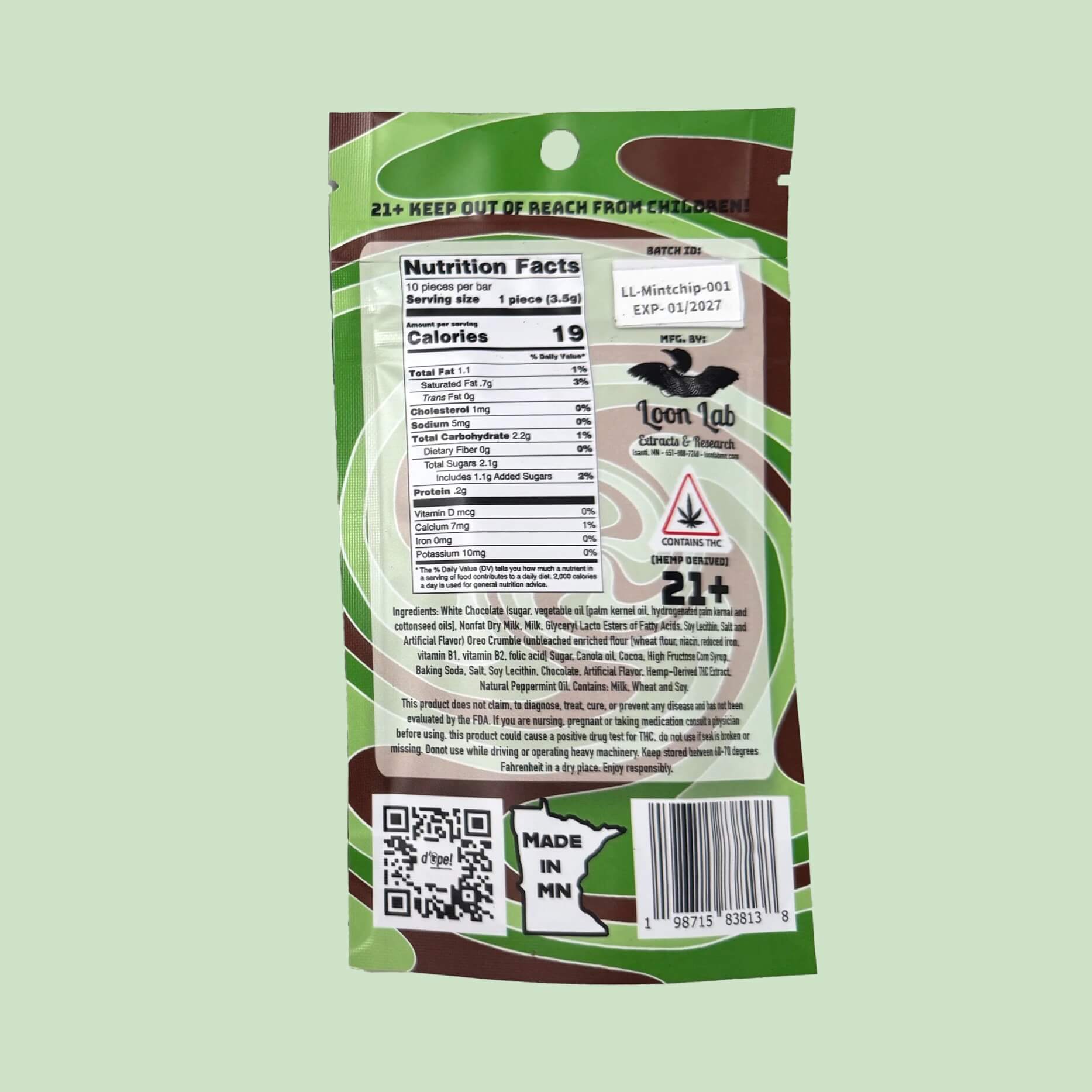 d’ope! Mint Chocolate Chip Cannabis Chocolate Bar
