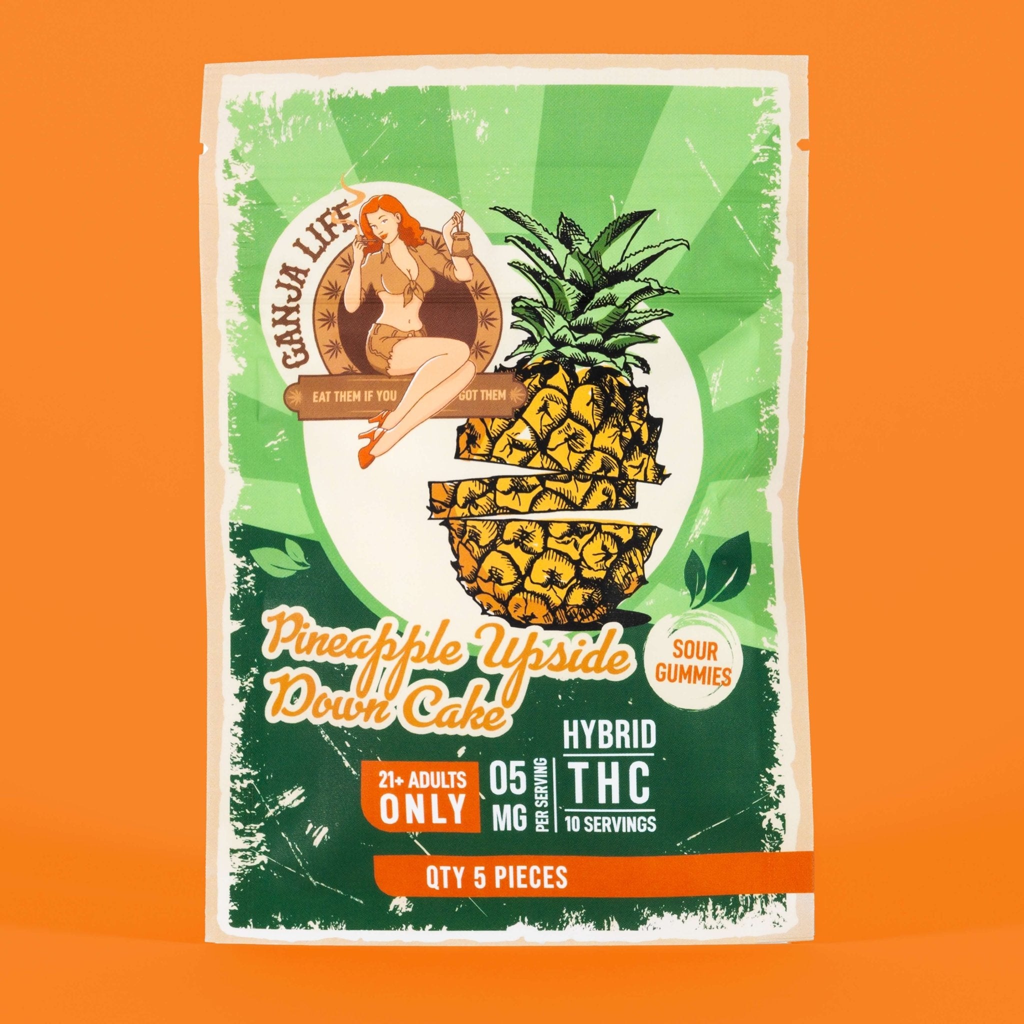 Hybrid THC Gummies - Pineapple Upside Down Cake - Ganja Life