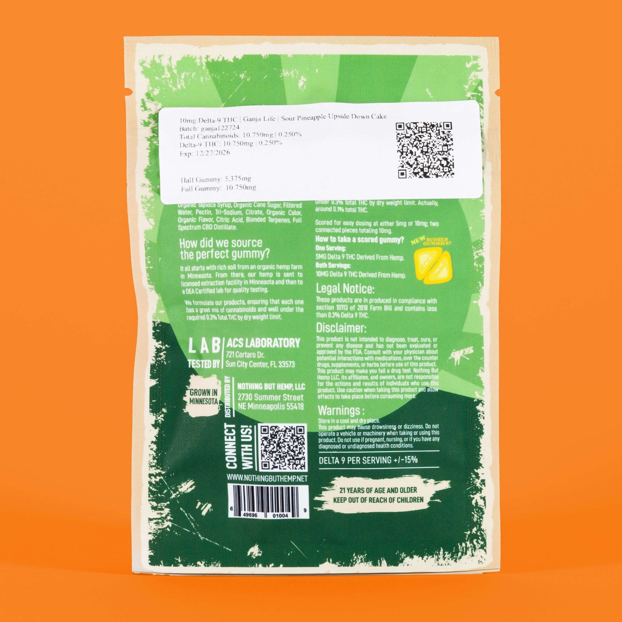 Hybrid THC Gummies - Pineapple Upside Down Cake - Ganja Life