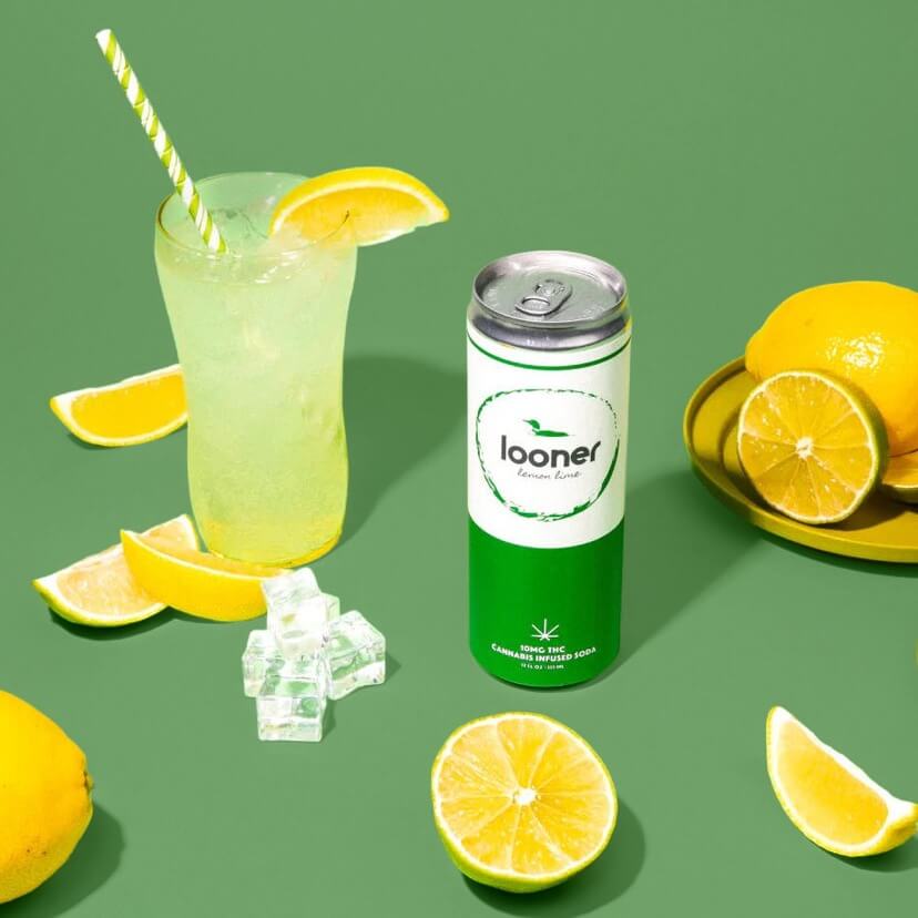Looner Lemon Lime 10mg THC Soda – 4 Pack
