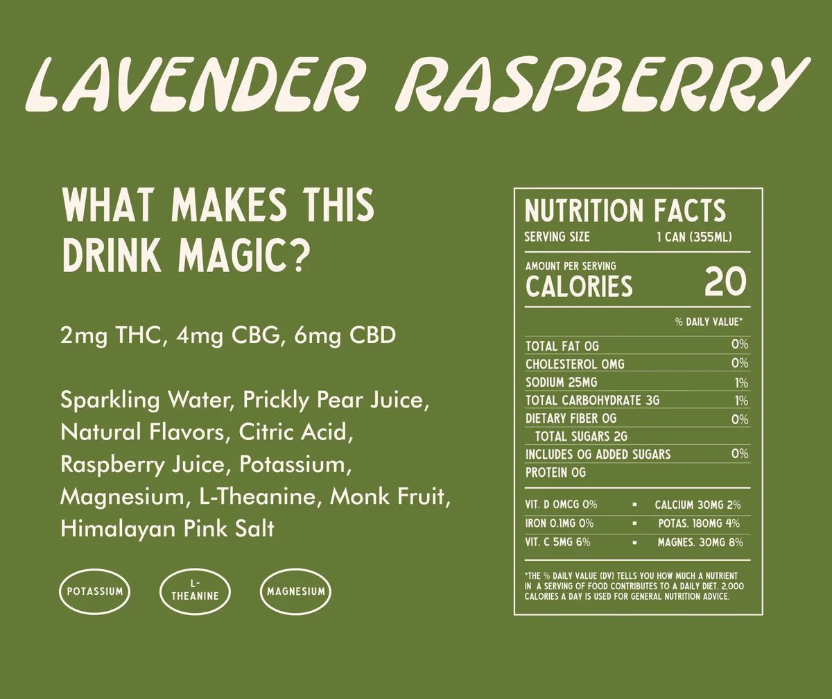MAGIC CACTUS THC| CBD | CBG Hemp Drinks - LAVENDER RASPBERRY