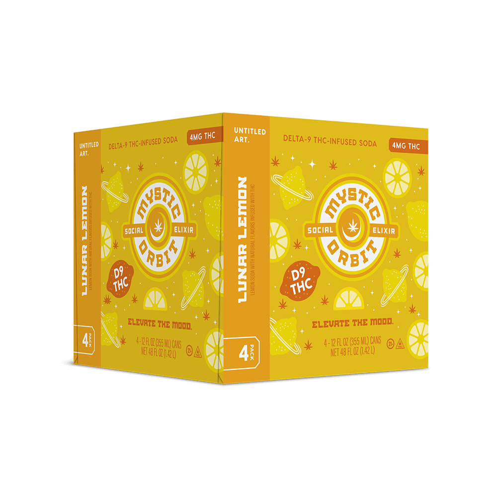 Mystic Orbit – Lunar Lemon by Untitled Art | 4-Pack