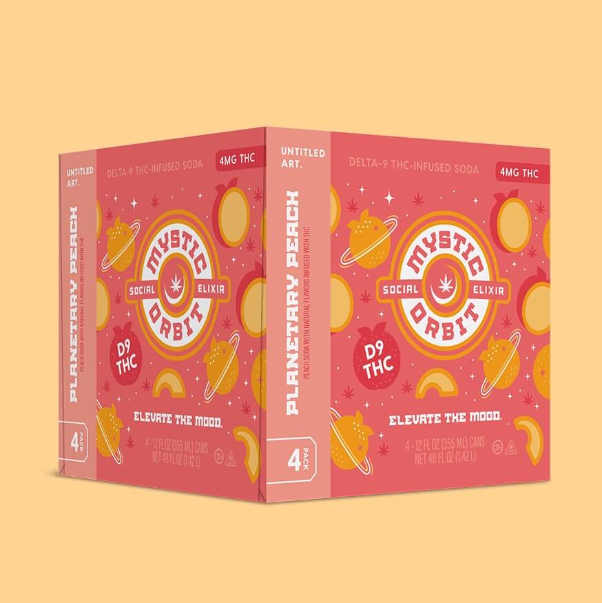 Mystic Orbit – Planetary Peach by Untitled Art | 4-Pack