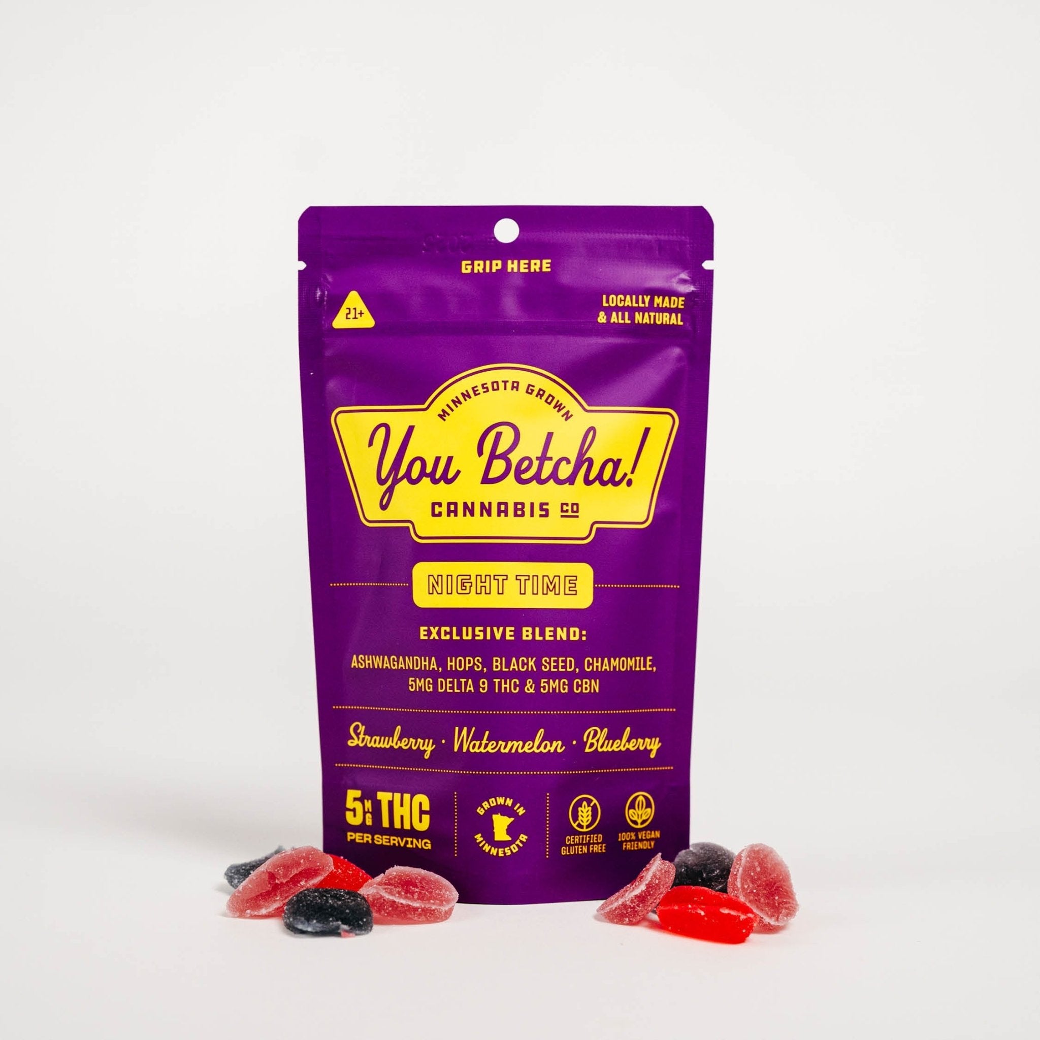 Night Time Cannabis Gummies - Strawberry, Watermelon & Blueberry