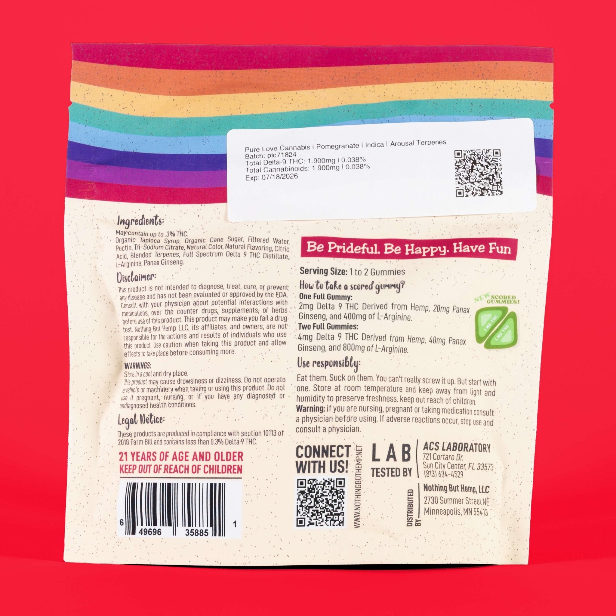 Sex Gummies with THC - Pomegranate (25 Pack)