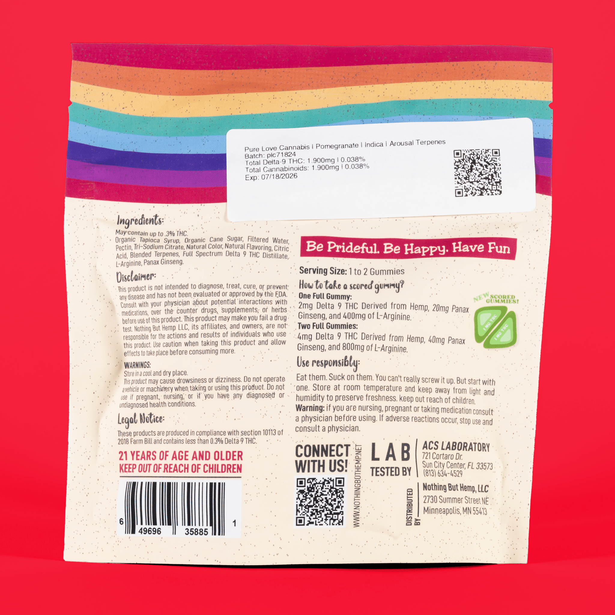 Sex Gummies with THC - Pomegranate (25 Pack)