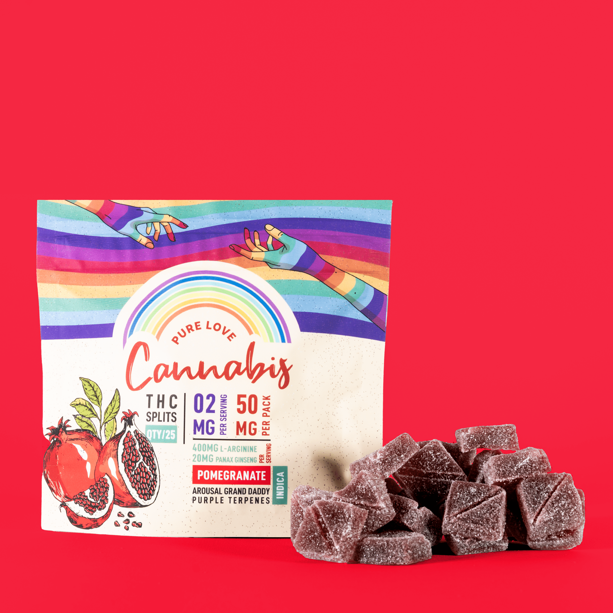 Sex Gummies with THC - Pomegranate (25 Pack)