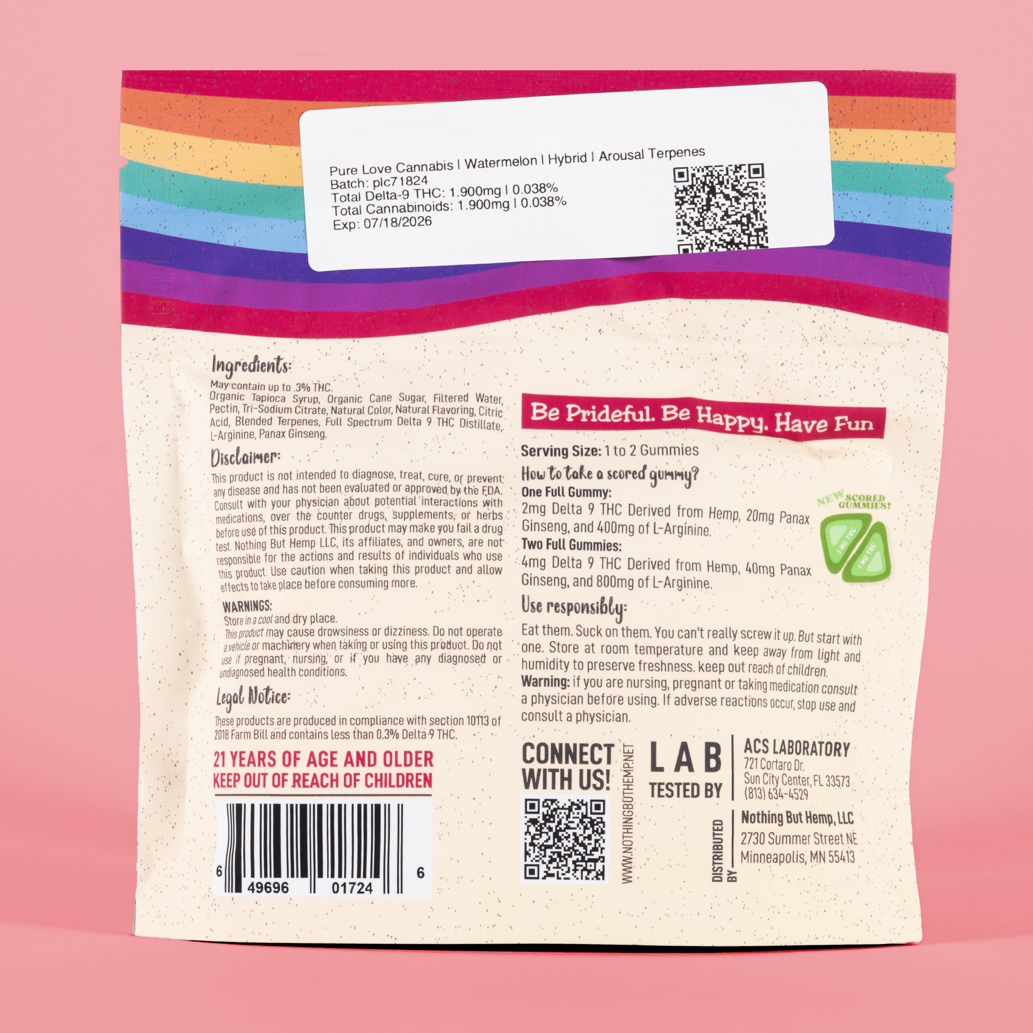 Sex Gummies with THC - Watermelon (25 Pack)
