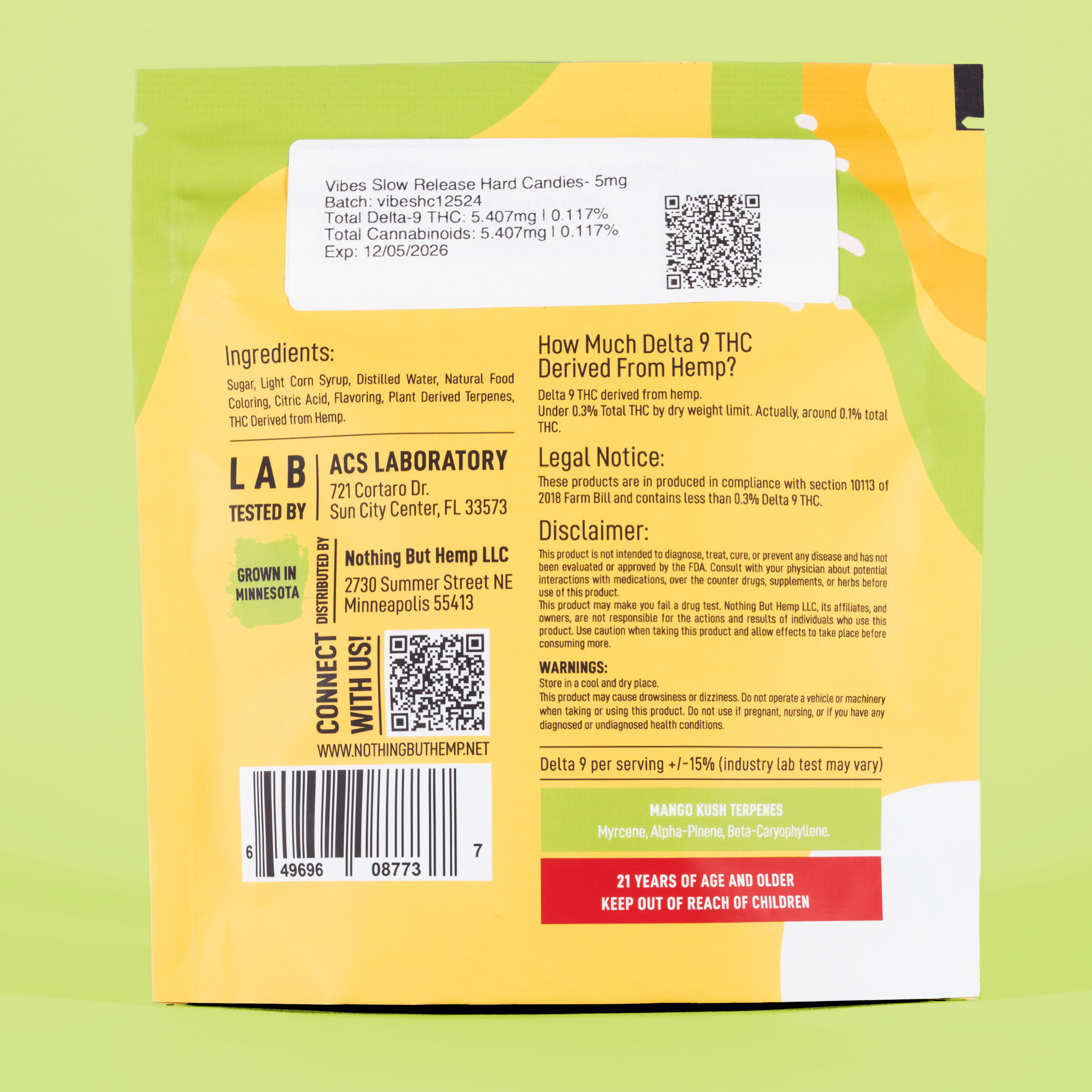 THC Hard Candy | Mango Kush Strain | 50mg | 10 Pack