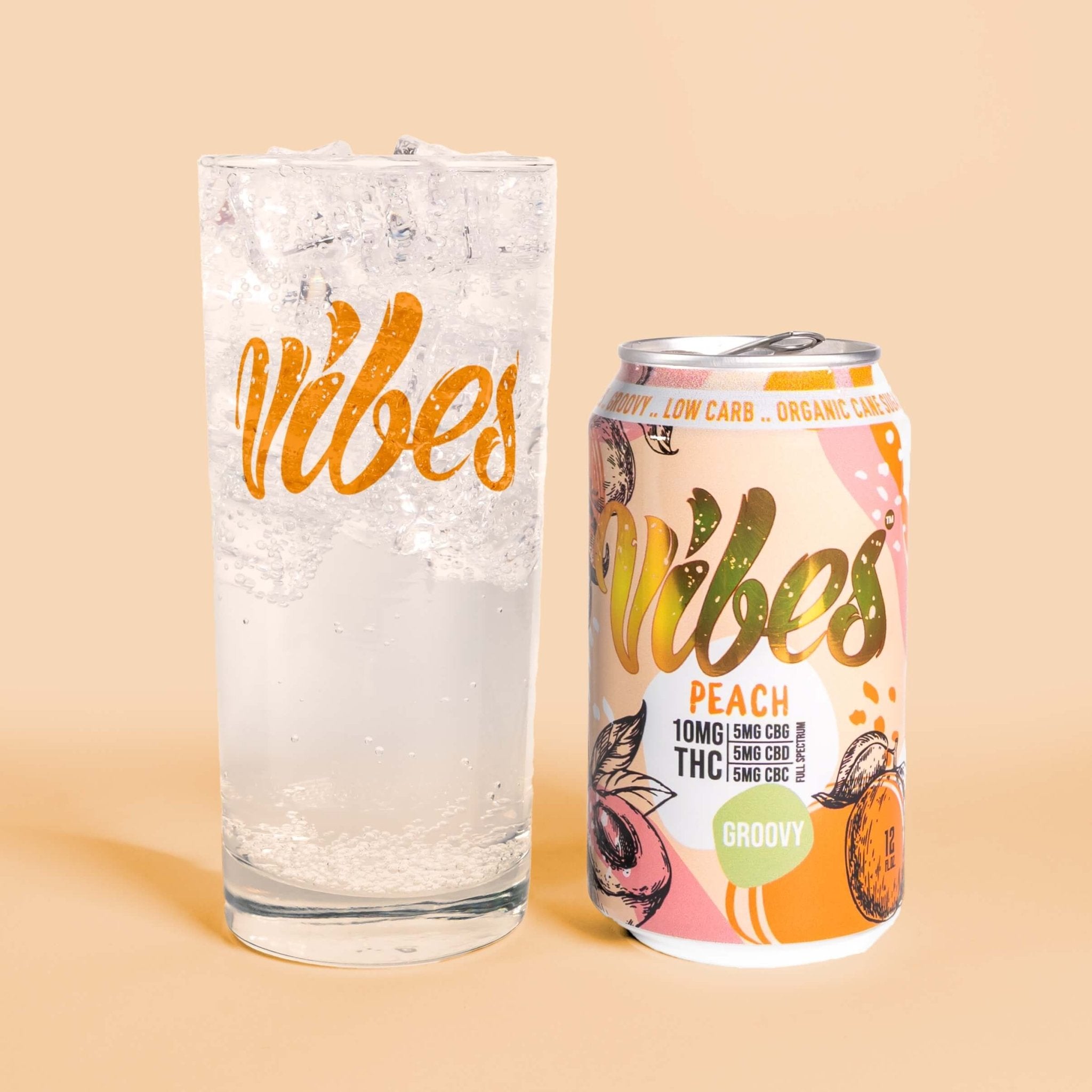 Vibes™ Groovy Peach | Full Spectrum THC Cooler| 4 Pack