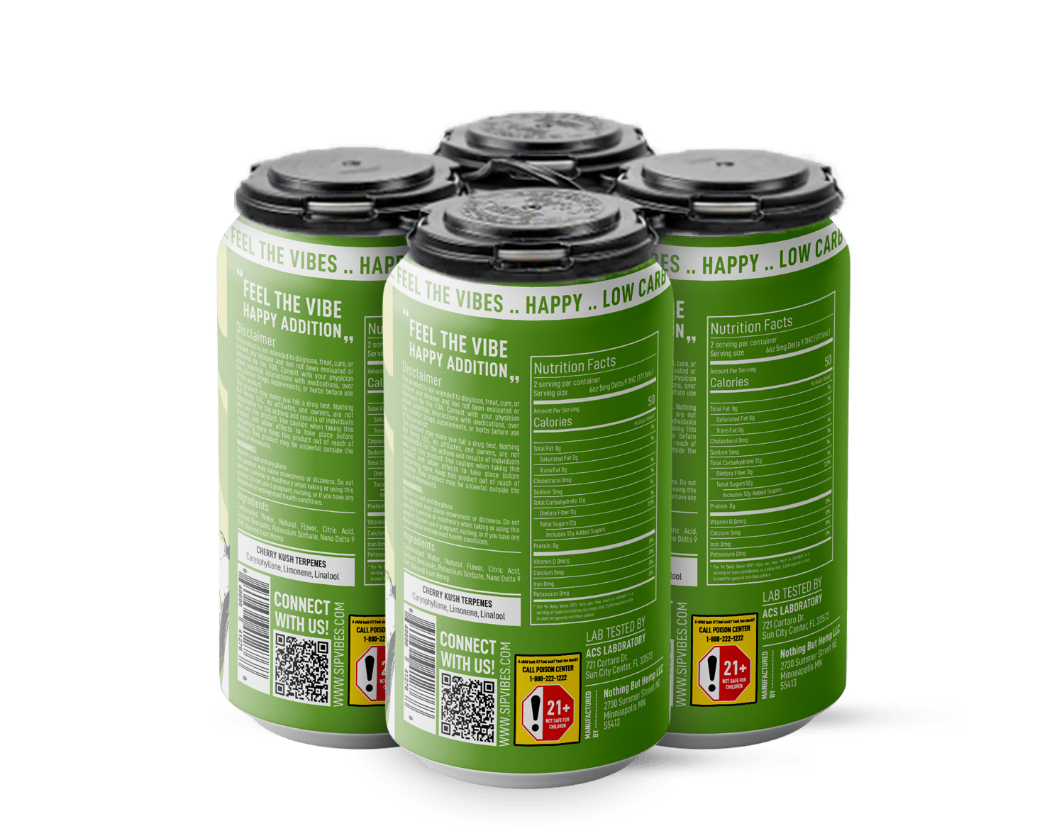 Vibes™ Happy Crisp Pear | THC Cooler | 4 Pack