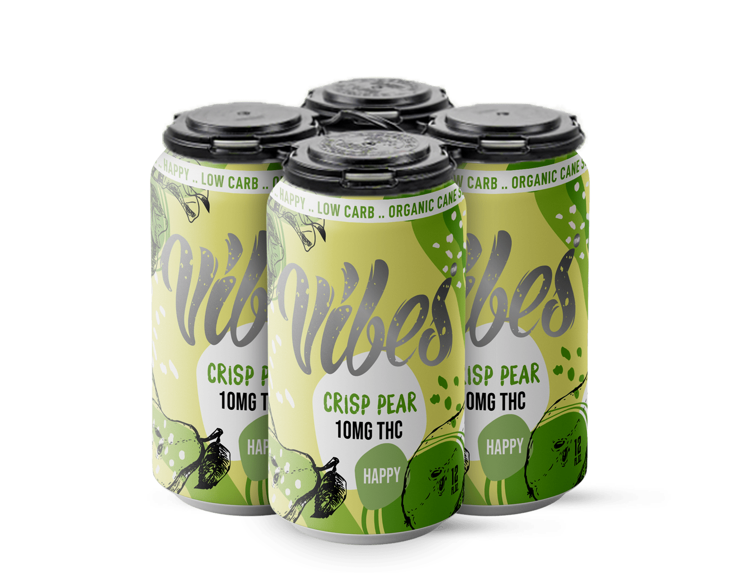 Vibes™ Happy Crisp Pear | THC Cooler | 4 Pack