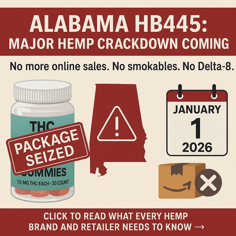 🚨 Alabama’s HB445: What Hemp Retailers & Brands Need to Know Before January 1, 2026