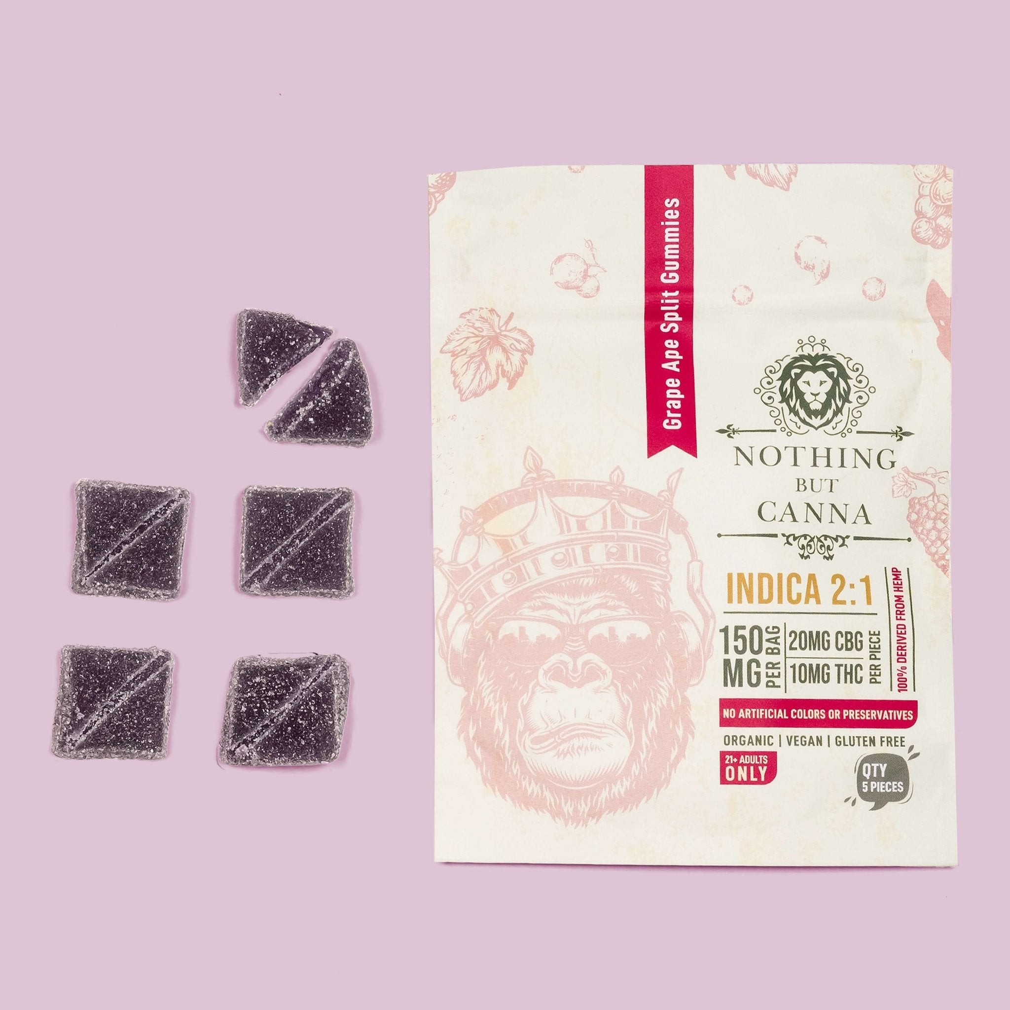 10mg Delta 9 THC+20mg CBG Gummies - Grape Ape - Indica- 2:1