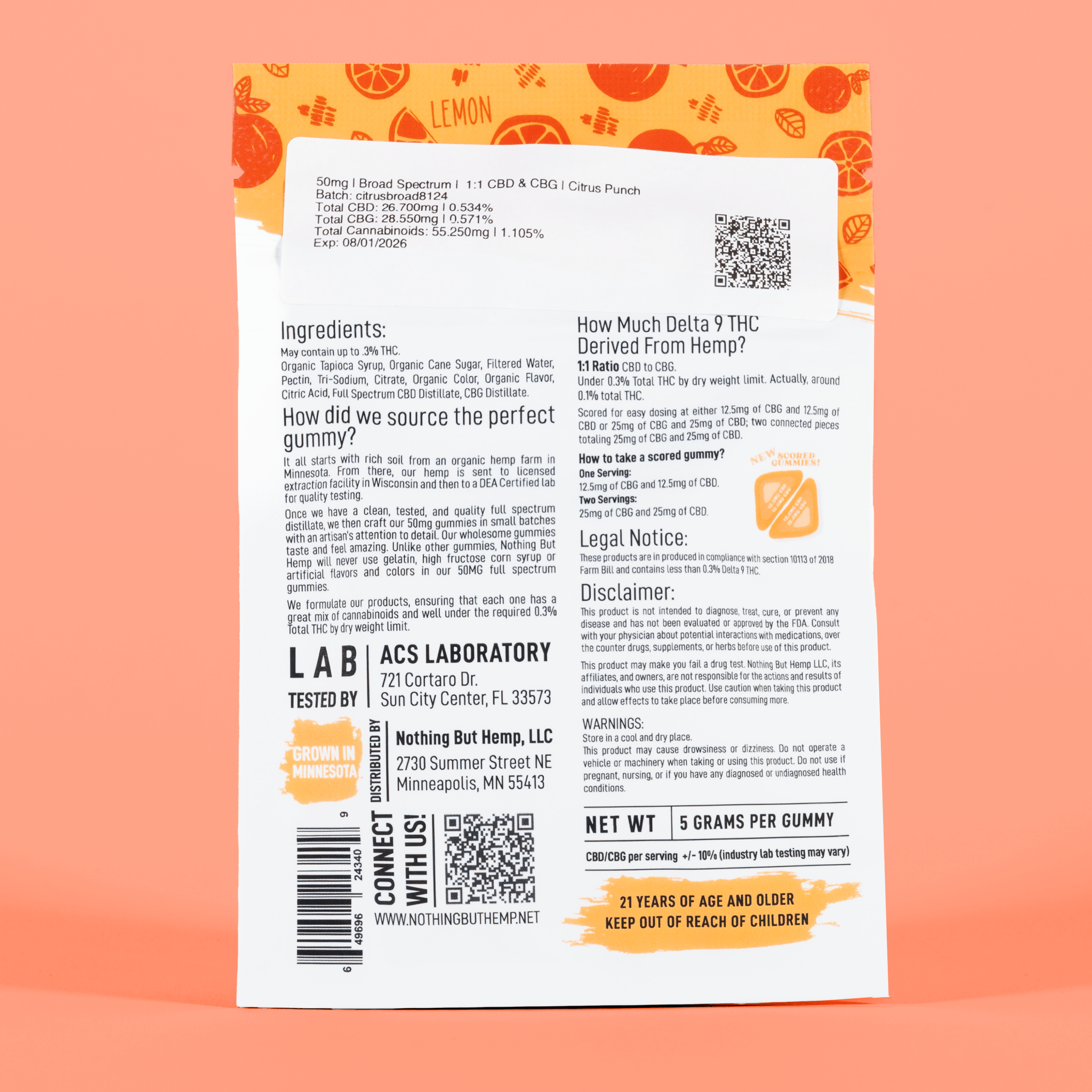 1:1 CBG & CBD | New Formula | Broad Spectrum Split Gummies