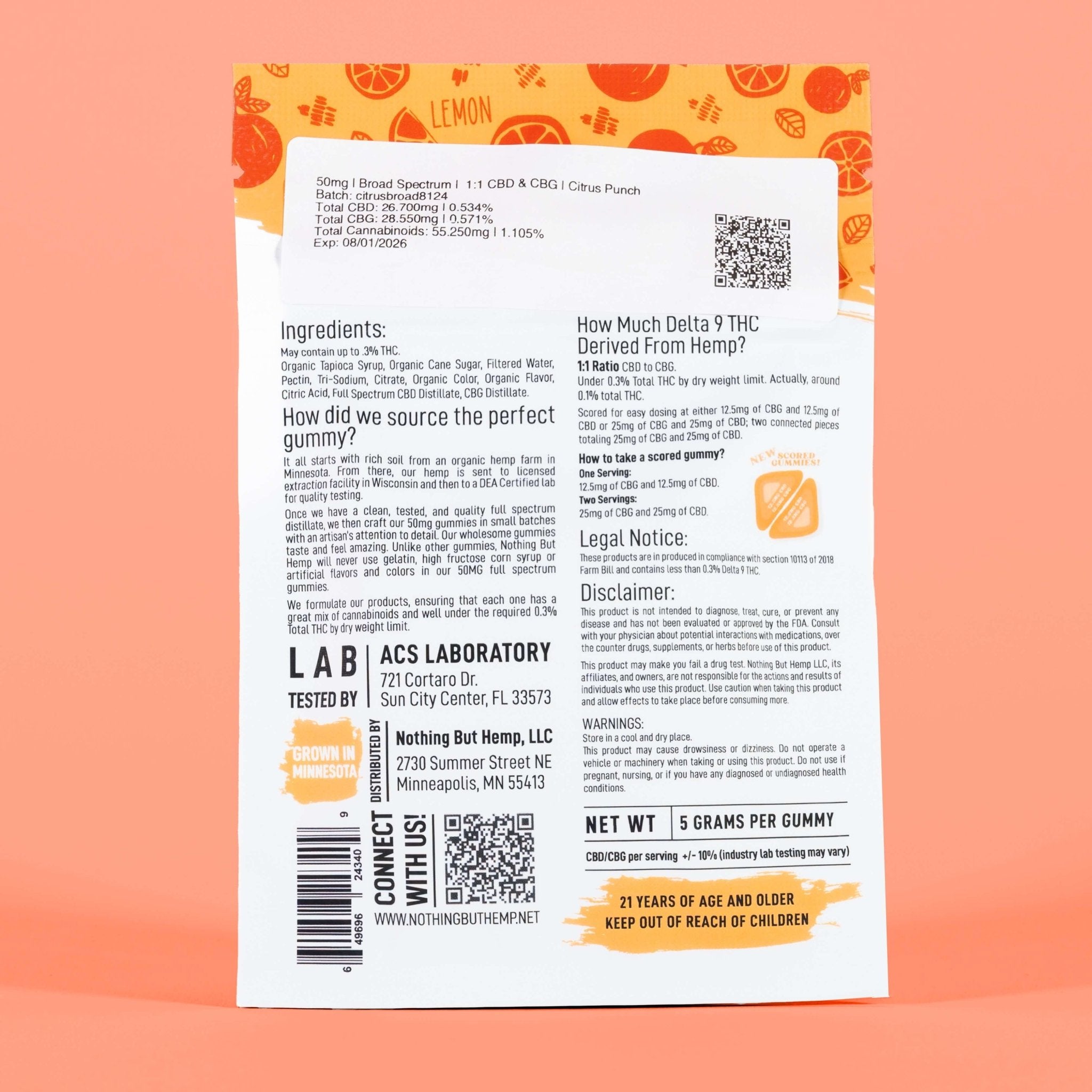 1:1 CBG & CBD | New Formula | Broad Spectrum Split Gummies
