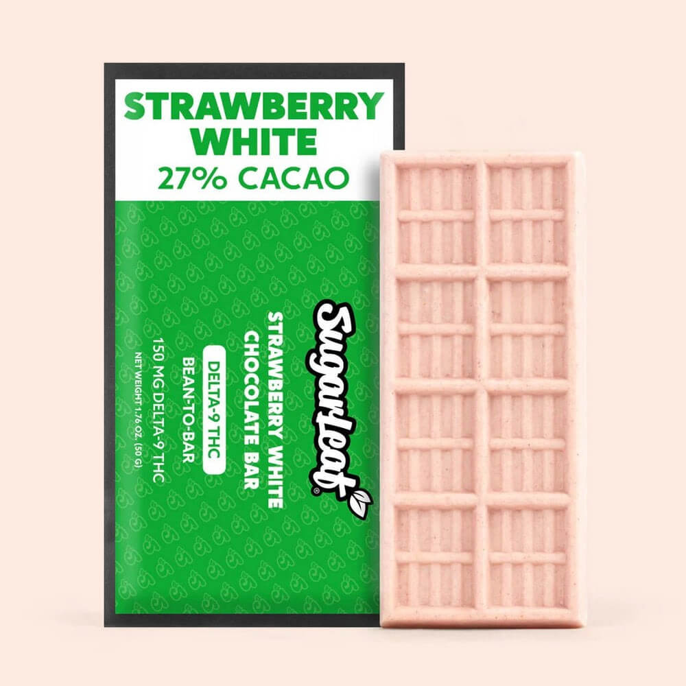 150 MG Delta-9 THC Chocolate Bar | Strawberry White Chocolate
