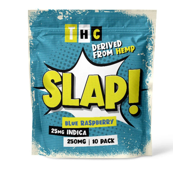 25MG THC | 250MG | Blue Raspberry| Indica | Slap | 10 Pack
