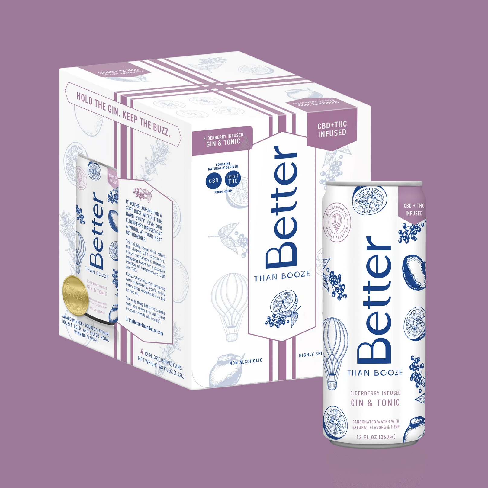 2MG THC + 6MG CBD Elderberry Gin & Tonic