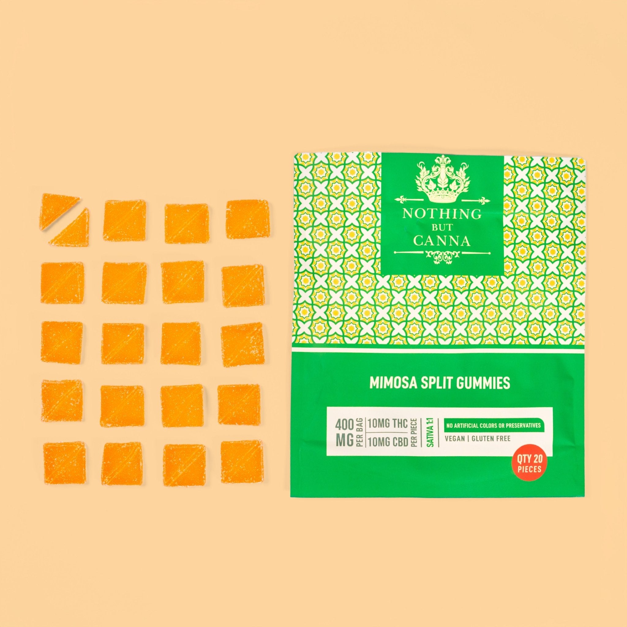 400mg THC & CBD Gummies | Sativa Mimosa | 20 Packs