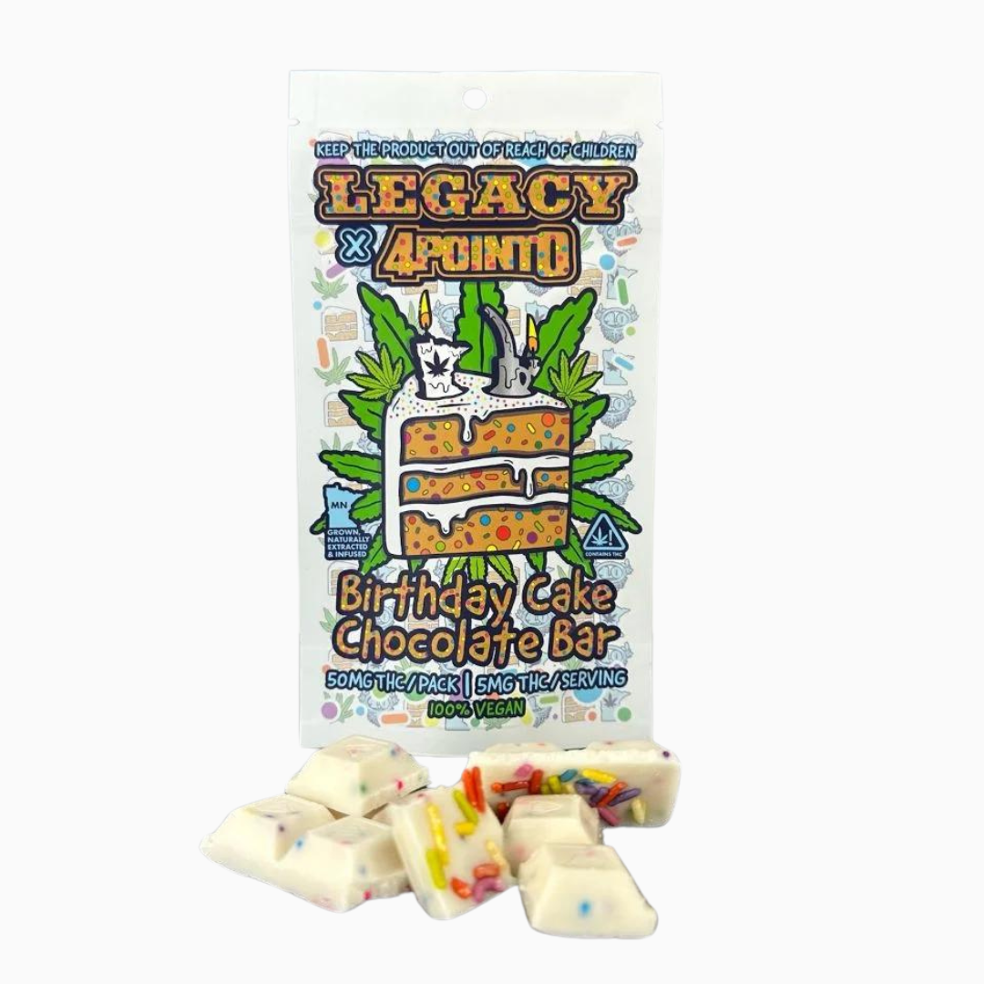 THC White Chocolate Bar - Birthday Cake