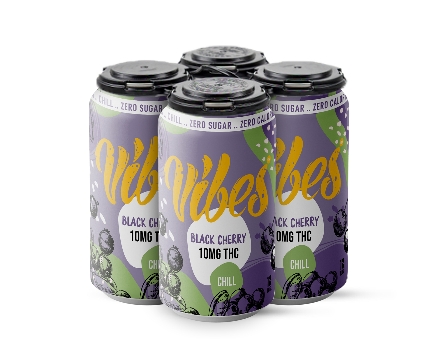 Vibes™ Black Cherry Chill | THC Seltzer | 4 Pack