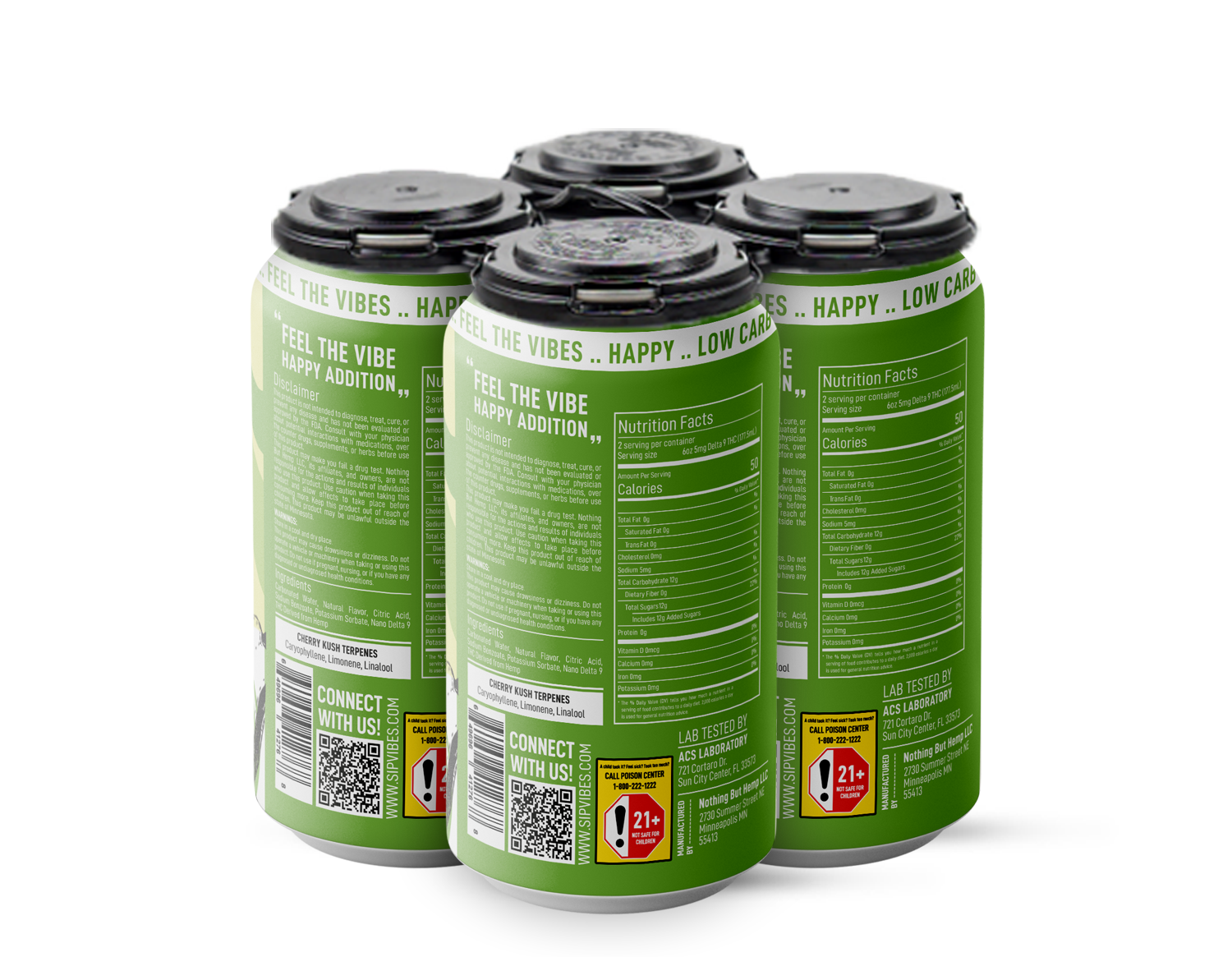 Vibes™ Happy Crisp Pear | THC Cooler | 4 Pack
