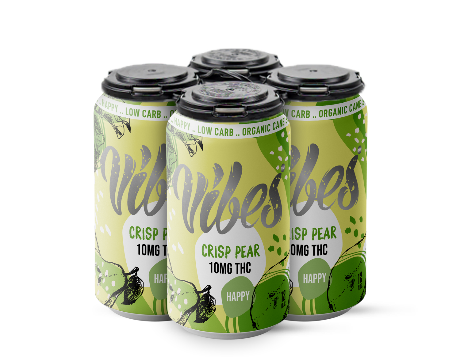 Vibes™ Happy Crisp Pear | THC Cooler | 4 Pack