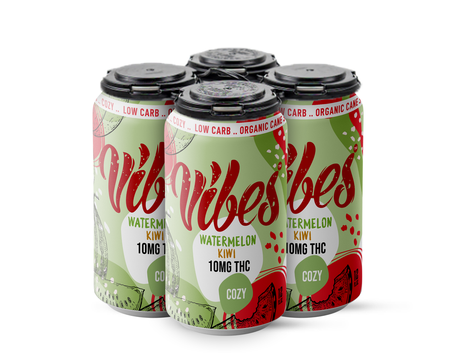 Vibes™ Cozy Watermelon Kiwi | THC Cooler | 4 Pack