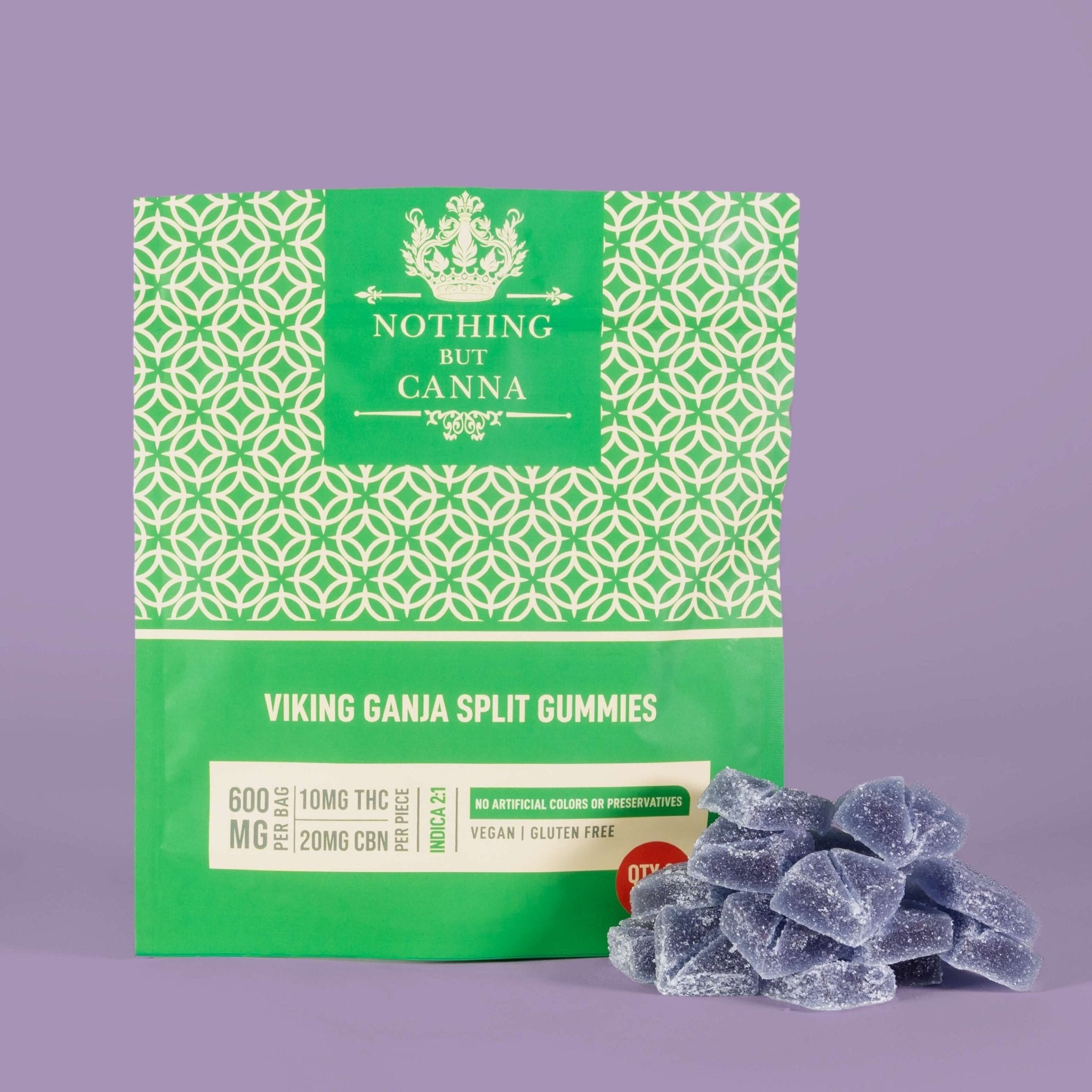 600 mg CBN & THC Gummies | Viking Ganja Indica | 20 Packs