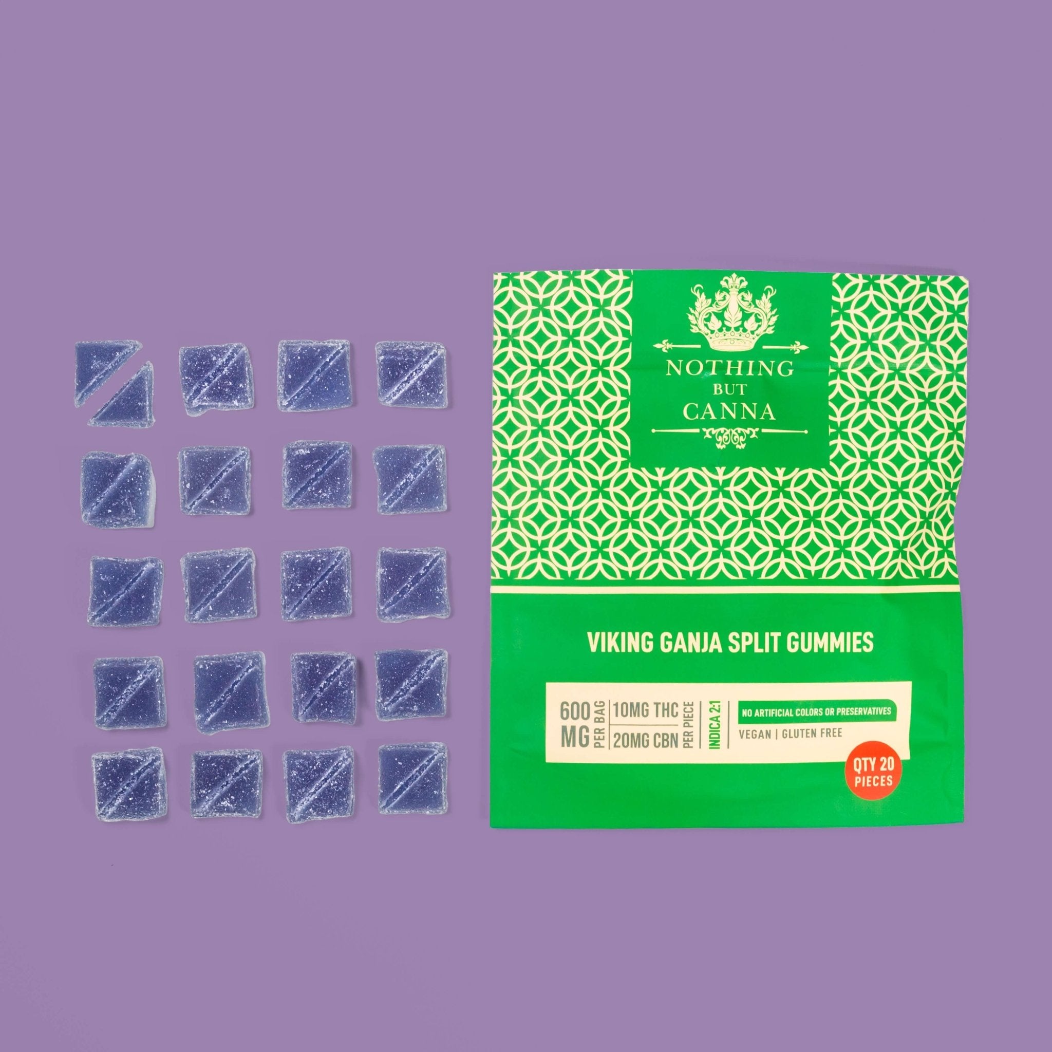 600 mg CBN & THC Gummies | Viking Ganja Indica | 20 Packs