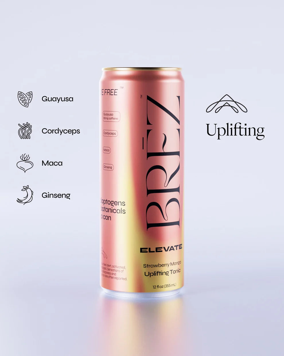 BRĒZ Elevate – Natural Caffeine + Adaptogen Drink for Focus & Energy | 4 Pack
