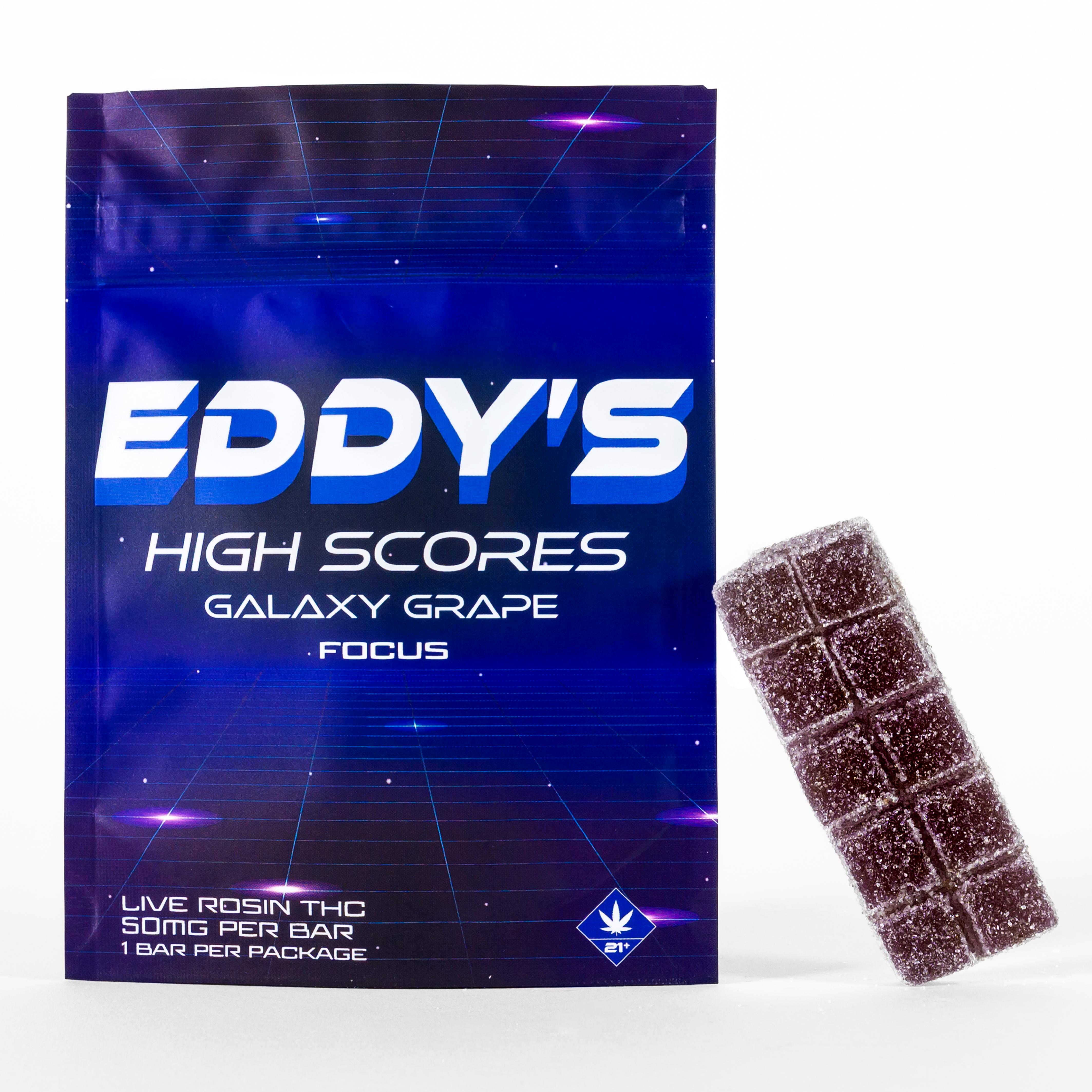 Grape Eddy’s Live Rosin Bar 50 THC bar  – Grapes, Games & Good Times