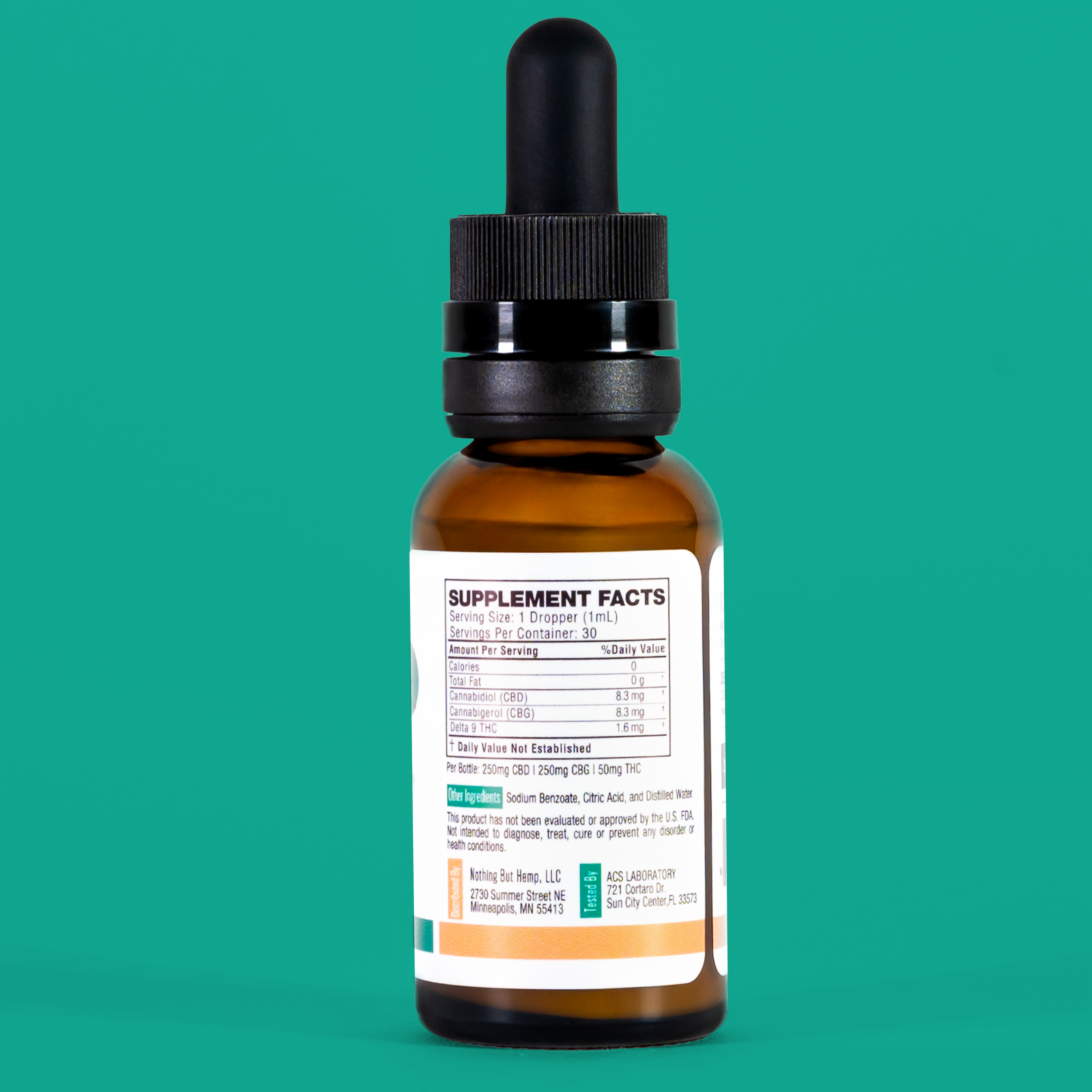 THC + CBD + CBG Tincture 550mg  | Beverage Enhancer