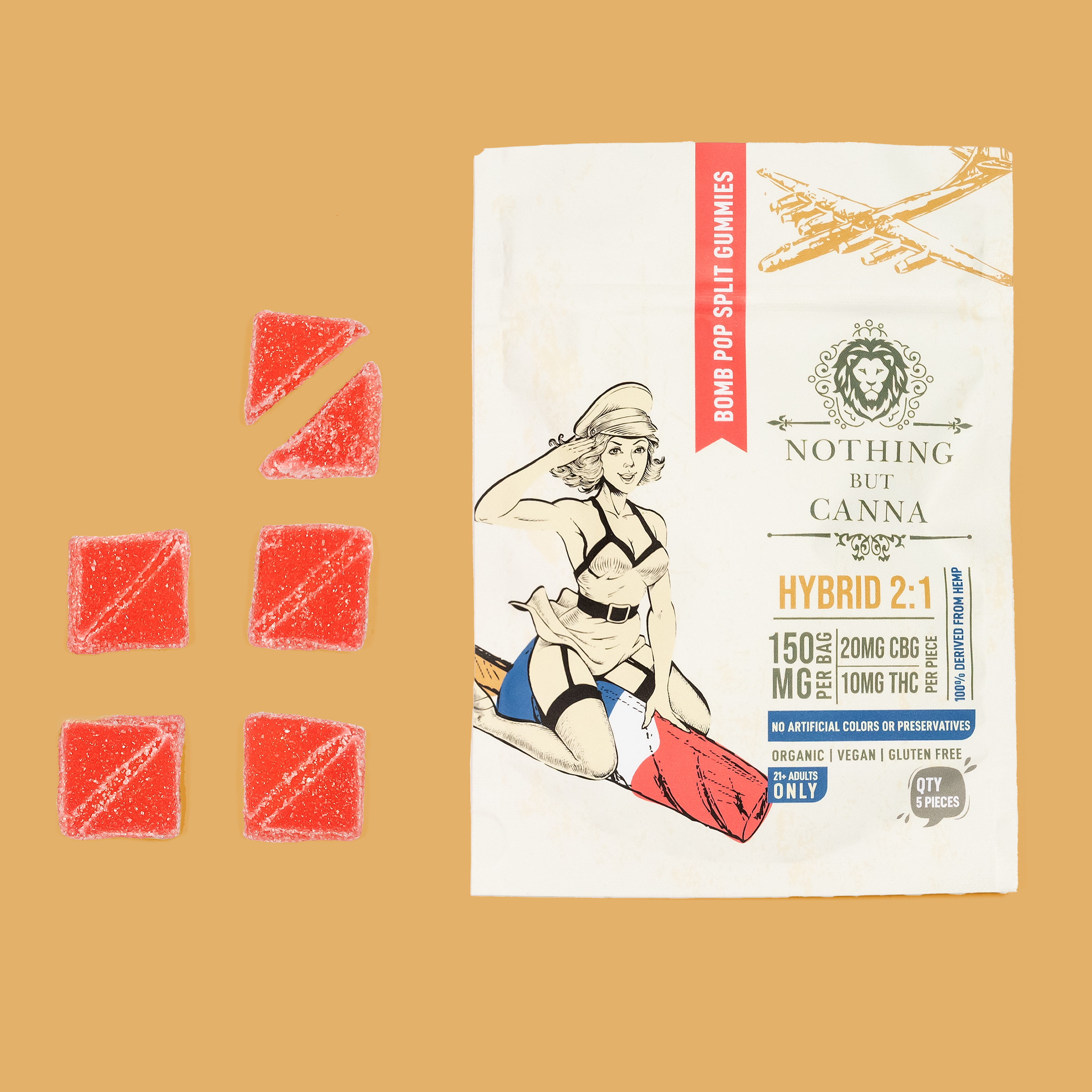 10mg Delta 9 THC+20mg CBG Gummies - Bomb Pop - Hybrid - 2:1