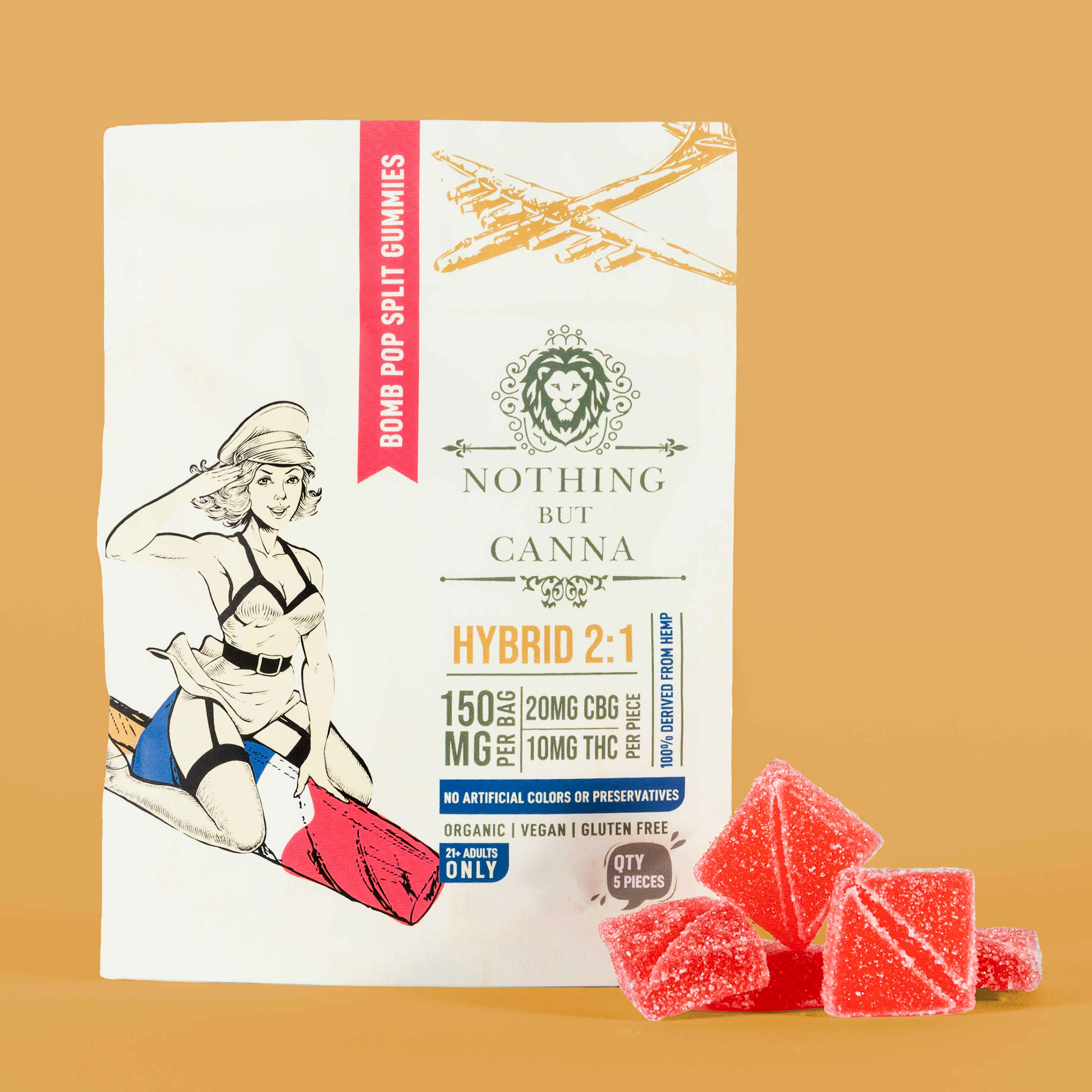 10mg Delta 9 THC+20mg CBG Gummies - Bomb Pop - Hybrid - 2:1