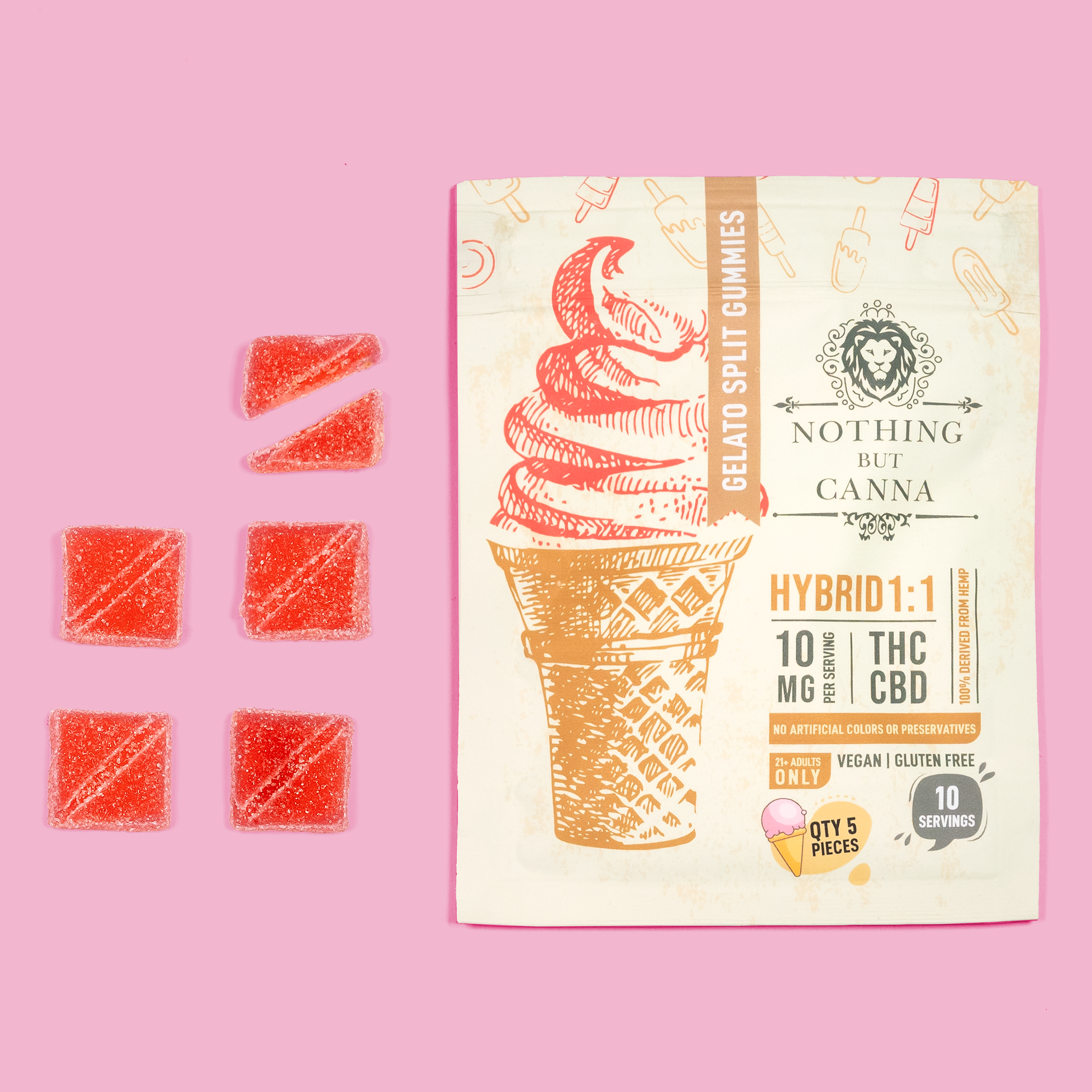 CBD+THC Gummies - Hybrid - Gelato Strain