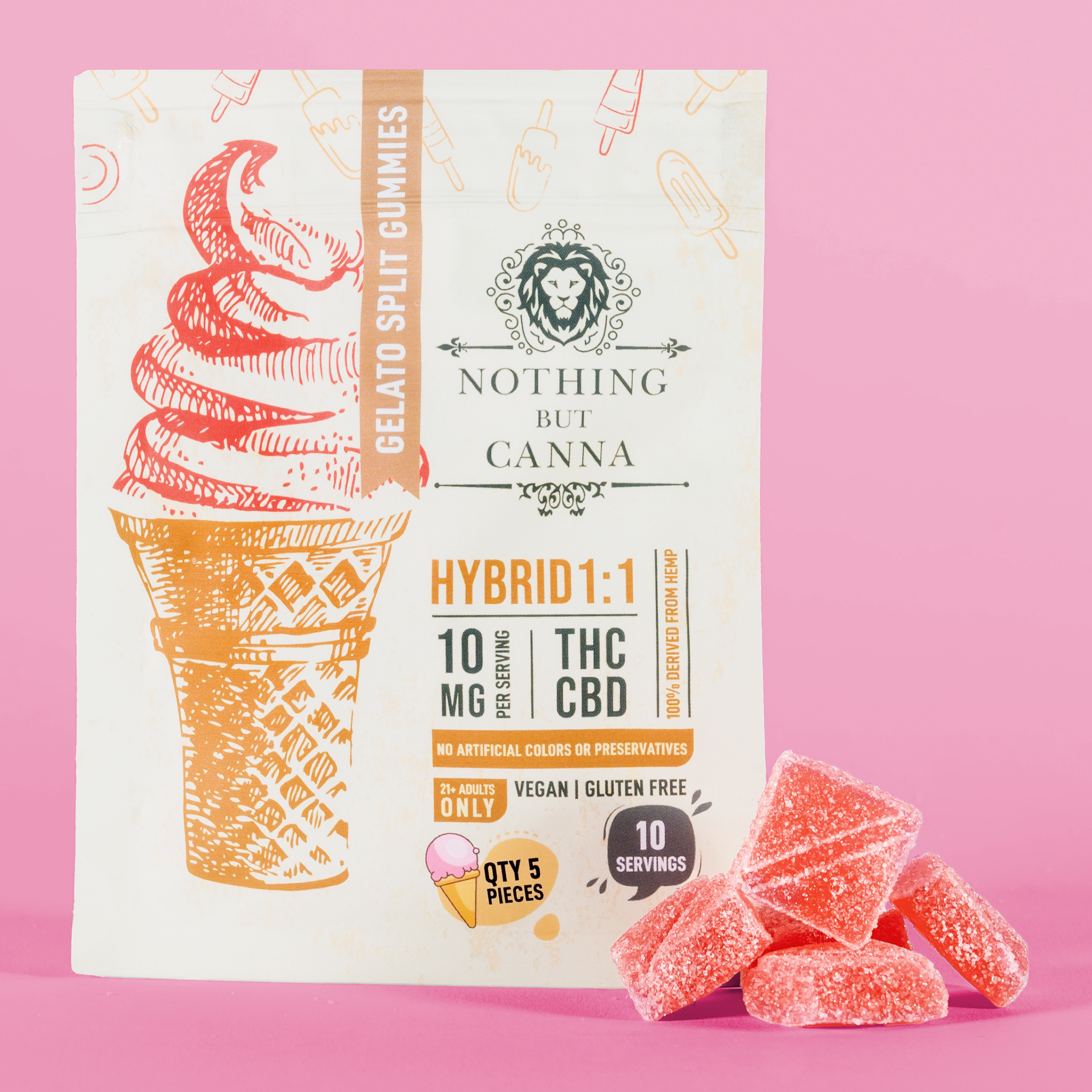 CBD+THC Gummies - Hybrid - Gelato Strain
