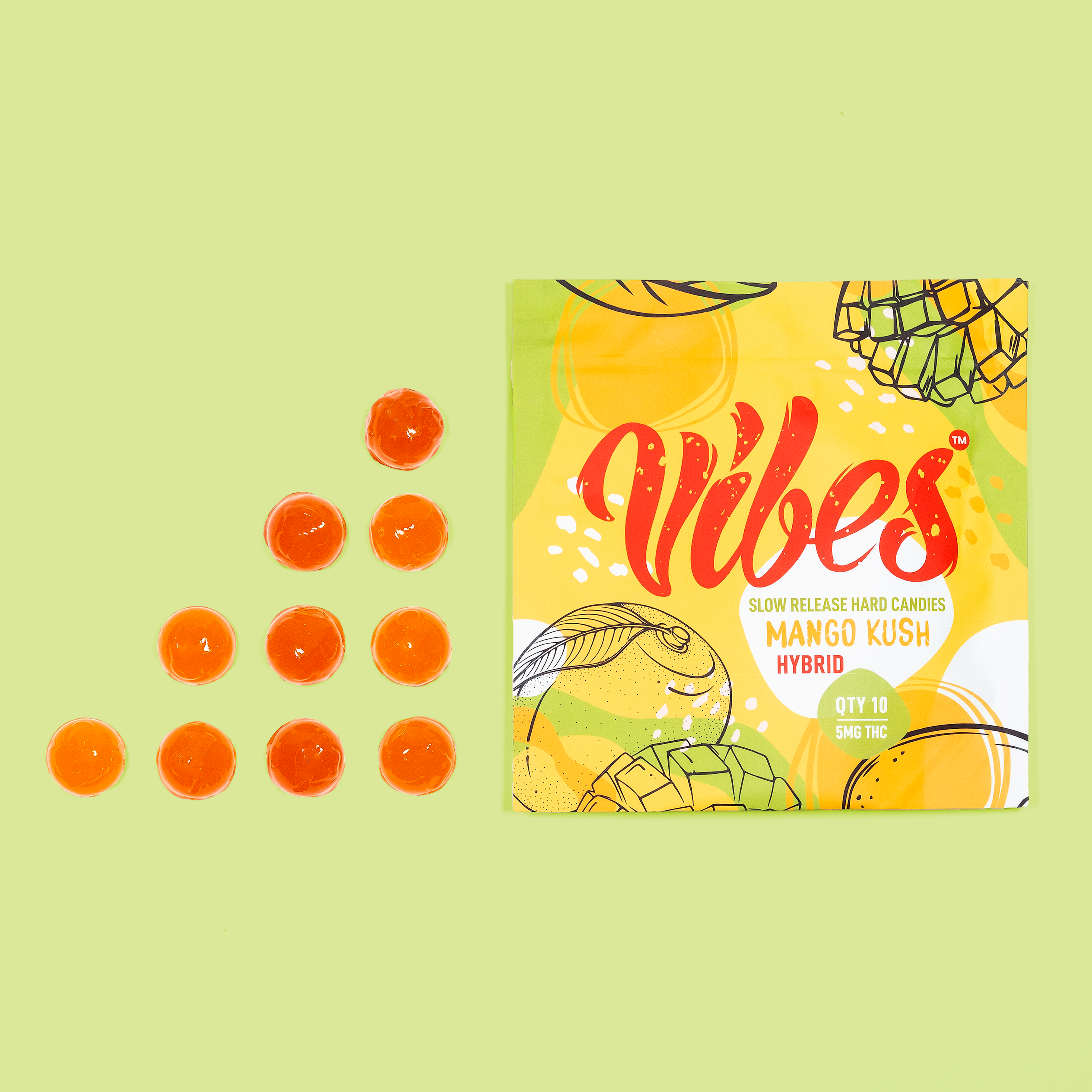 Vibes™ Hard Candies | Mango Kush Hybrid | 50mg