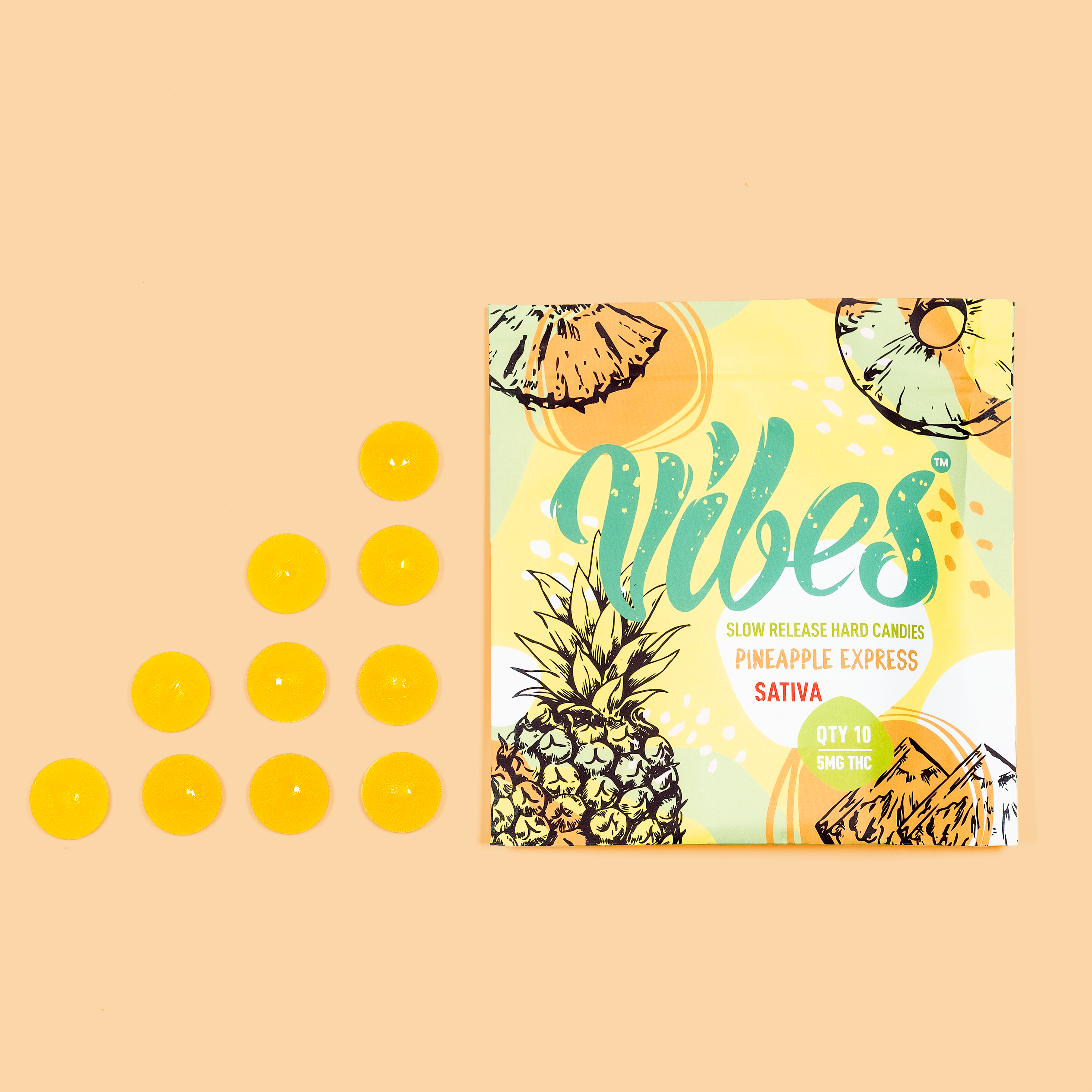 Vibes™ Hard Candies | Pineapple Express Sativa | 50mg