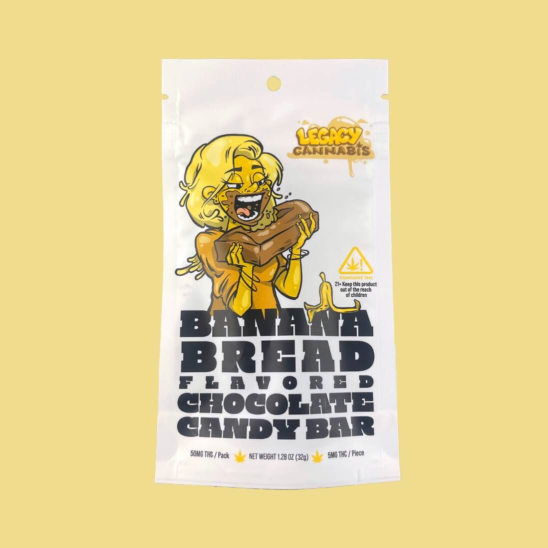 Banana Bread Chocolate Candy Bar - 50mg THC
