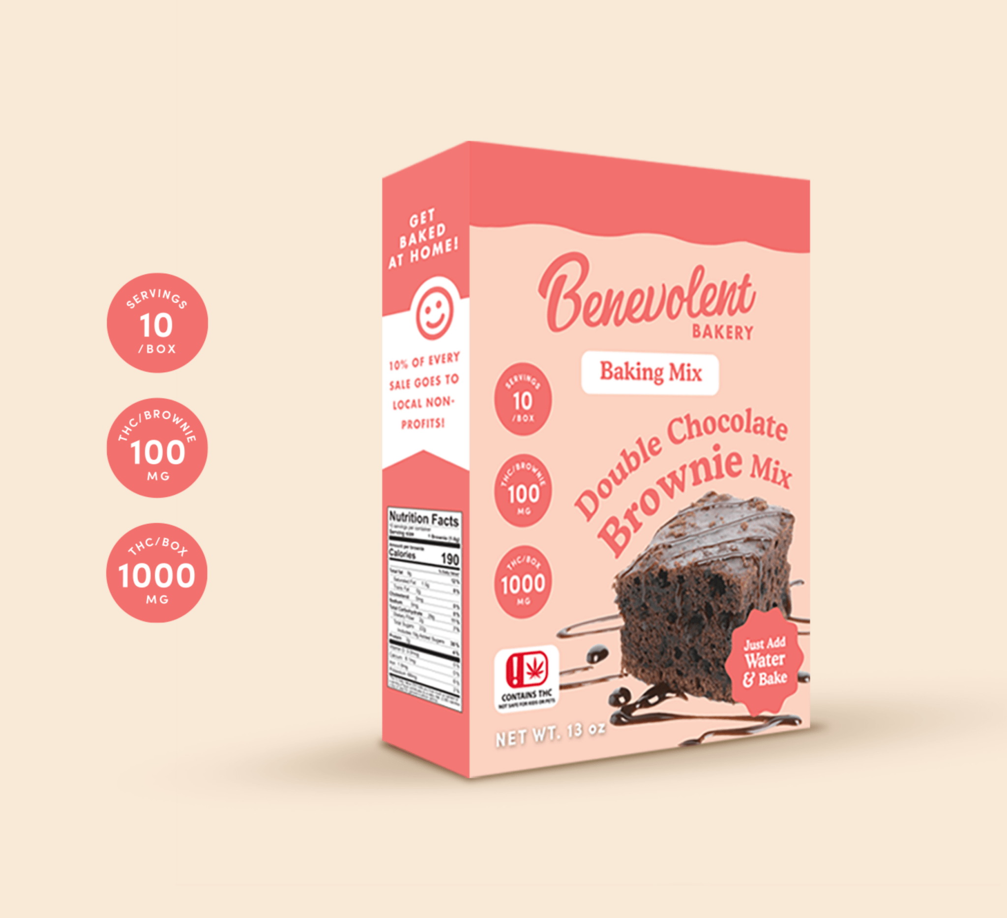 Benevolent Bakery Double Chocolate THC Brownie Mix | 1000mg THC