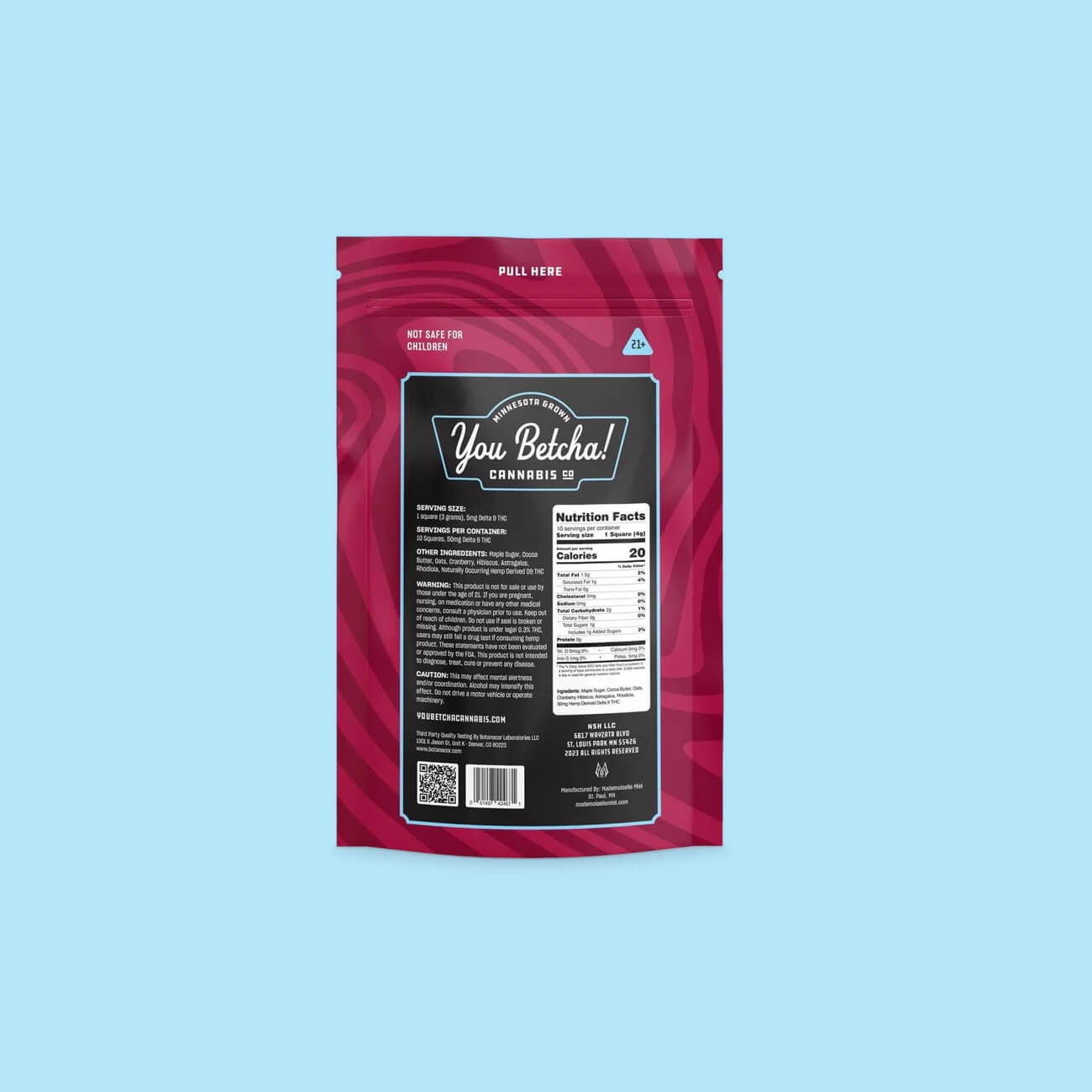 Betcha Bar - Delta 9 Chocolate (Cranberry Hibiscus)
