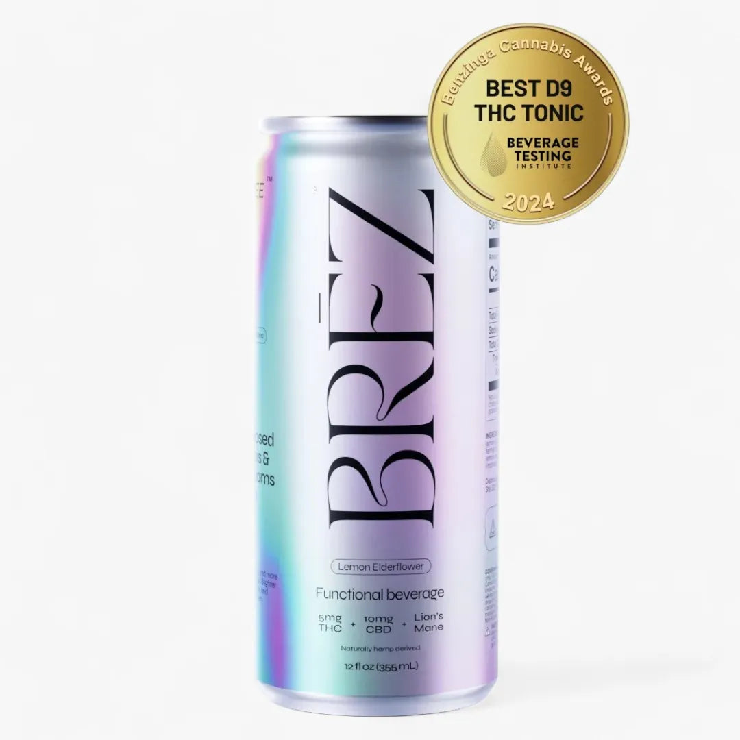 BRĒZ OG THC Drink – 5mg THC, 10mg CBD & Lion’s Mane | 4 Pack