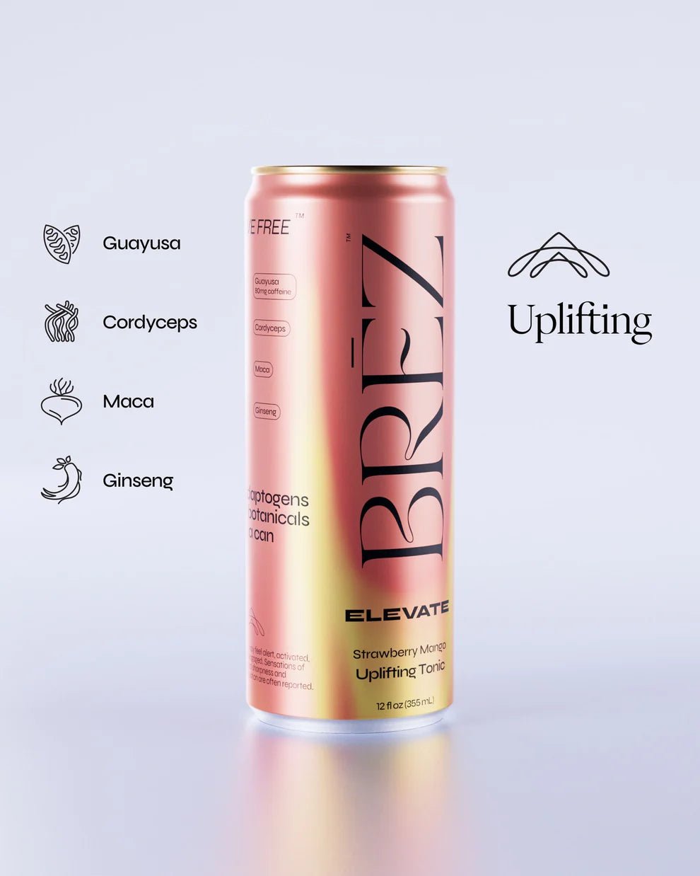 Brez Elevate – Natural Caffeine + Adaptogen Drink for Focus & Energy | 4 Pack